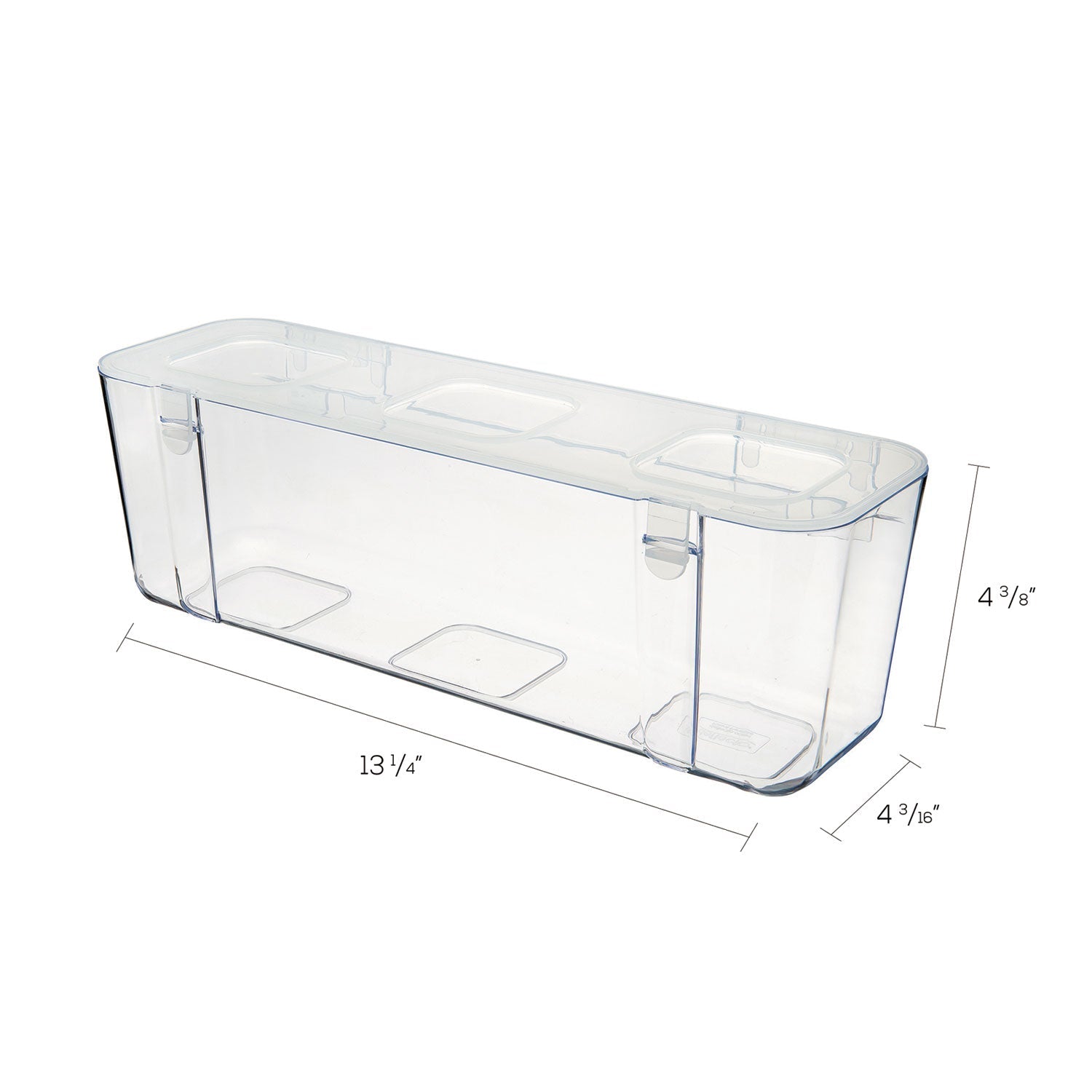 deflecto Stackable Caddy Organizer, Large, Plastic, 13.24 x 4 x 4.38, White