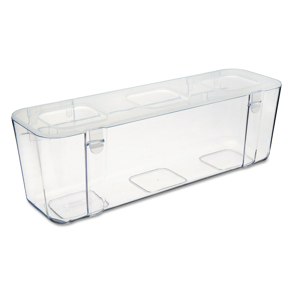 deflecto Stackable Caddy Organizer, Large, Plastic, 13.24 x 4 x 4.38, White