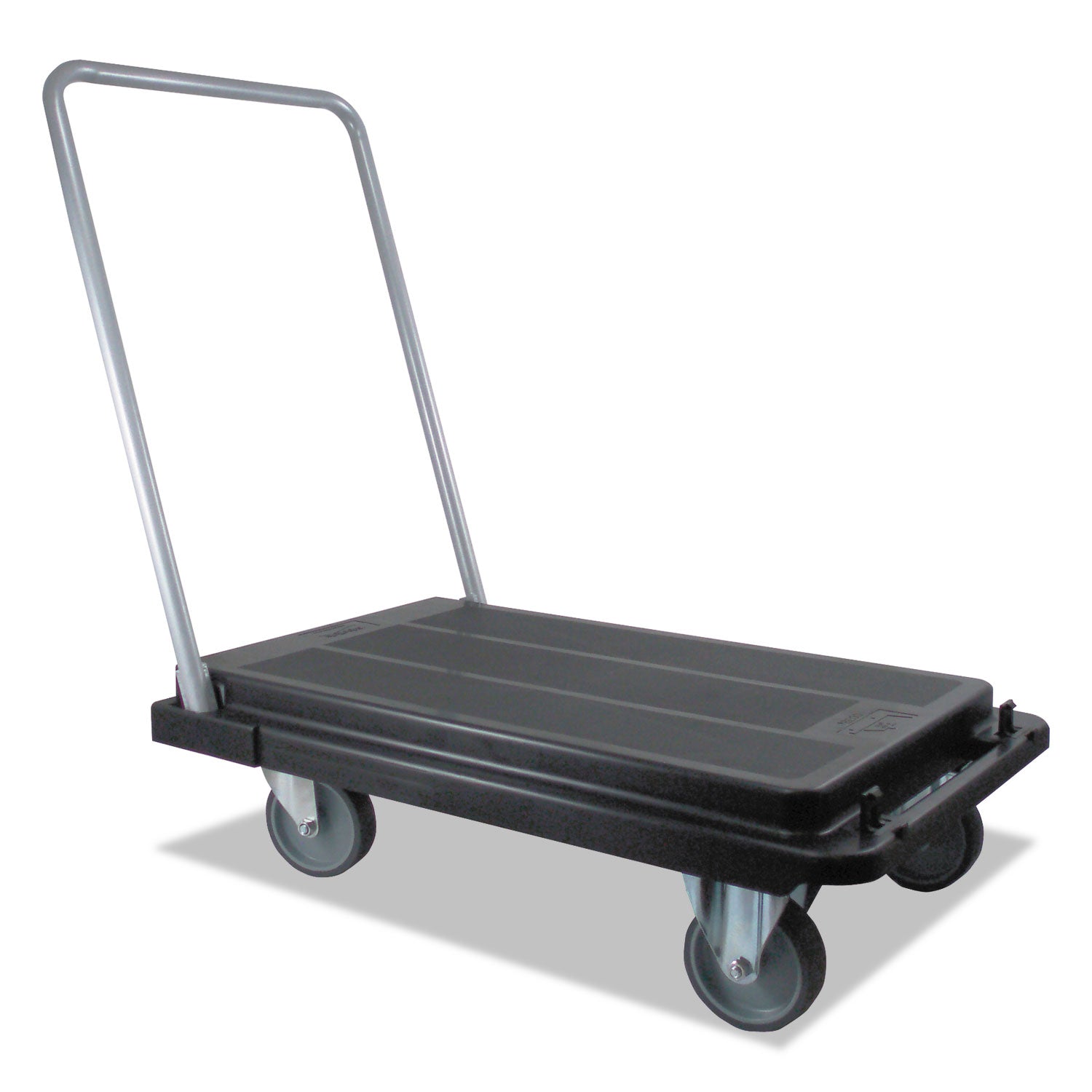 deflecto Heavy-Duty Platform Cart, 500 lb Capacity, 21 x 32.5 x 37.5, Black