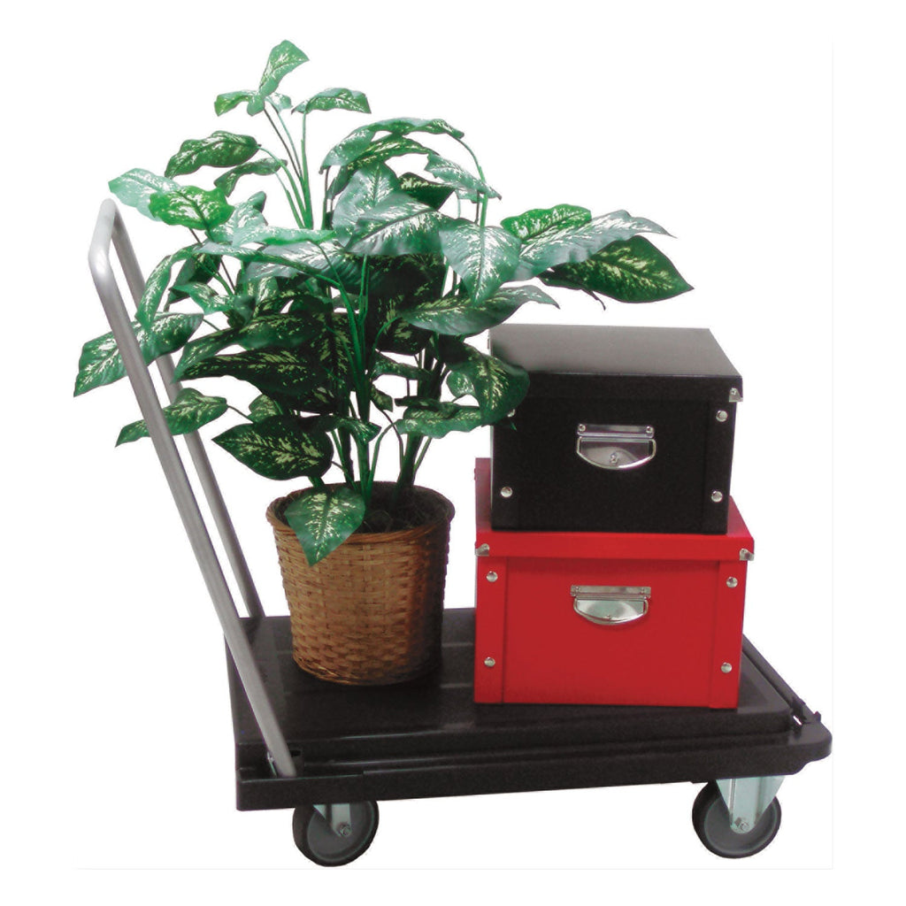 deflecto Heavy-Duty Platform Cart, 500 lb Capacity, 21 x 32.5 x 37.5, Black