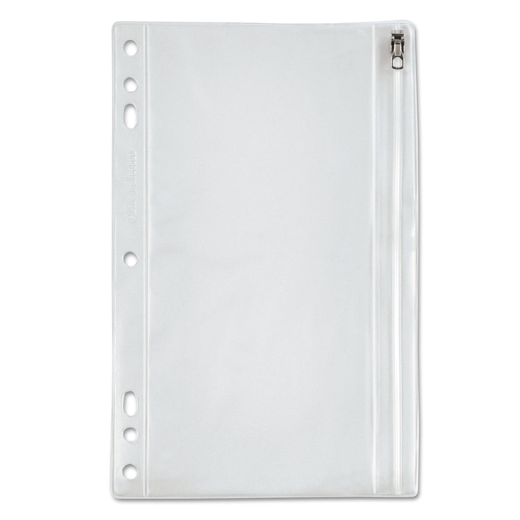 Oxford Zippered Ring Binder Pocket, 6 x 9.5, Clear