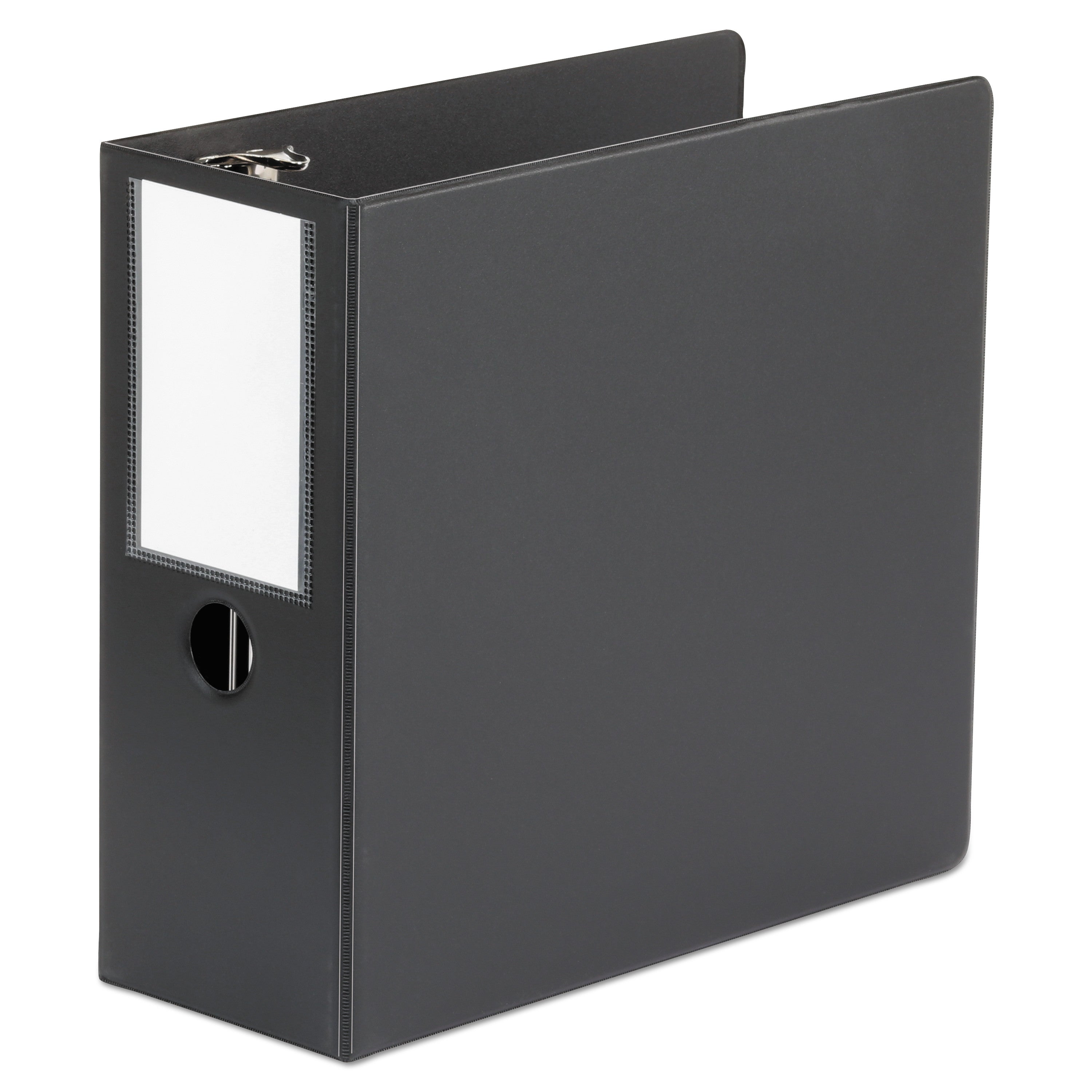 Universal Deluxe Non-View D-Ring Binder with Label Holder, 3 Rings, 5" Capacity, 11 x 8.5, Black