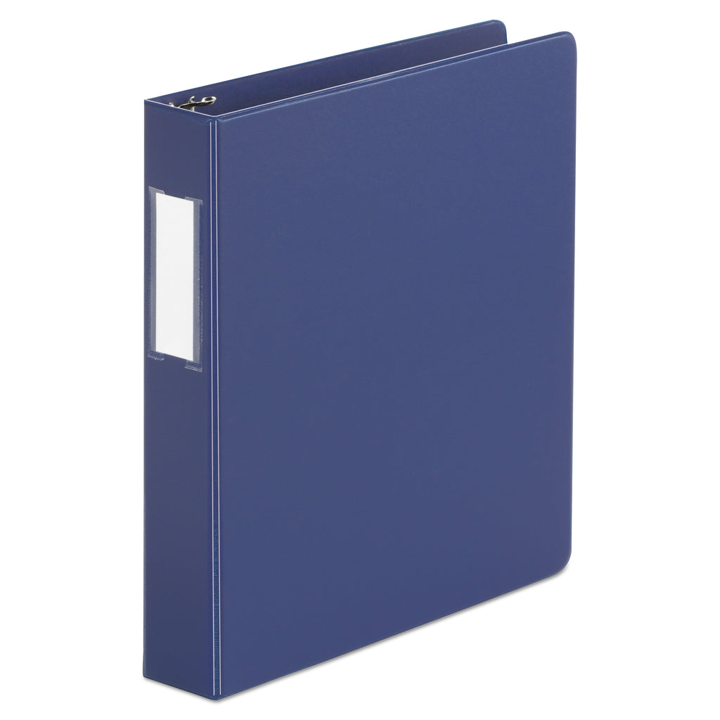 Universal Deluxe Non-View D-Ring Binder with Label Holder, 3 Rings, 1.5" Capacity, 11 x 8.5, Royal Blue