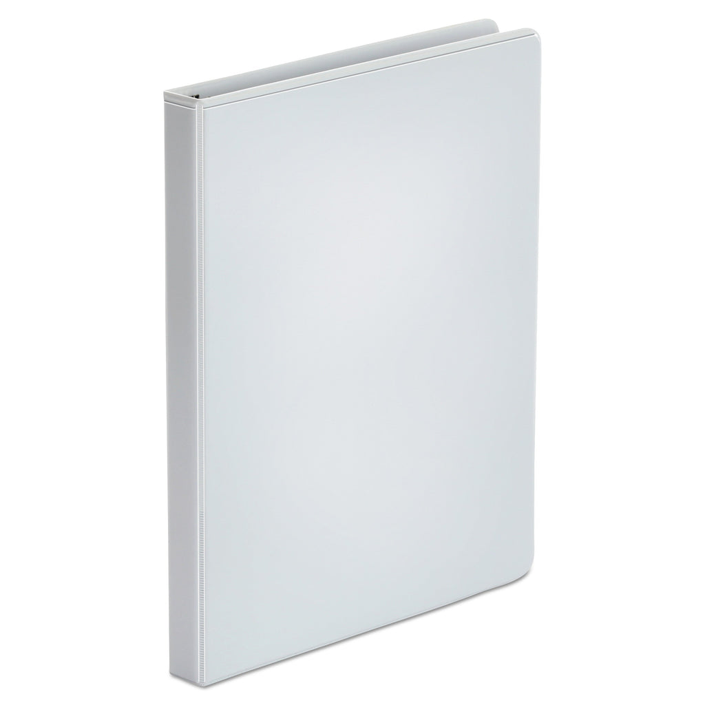 Universal Economy Round Ring View Binder, 3 Rings, 0.5" Capacity, 11 x 8.5, White, 6/Pack