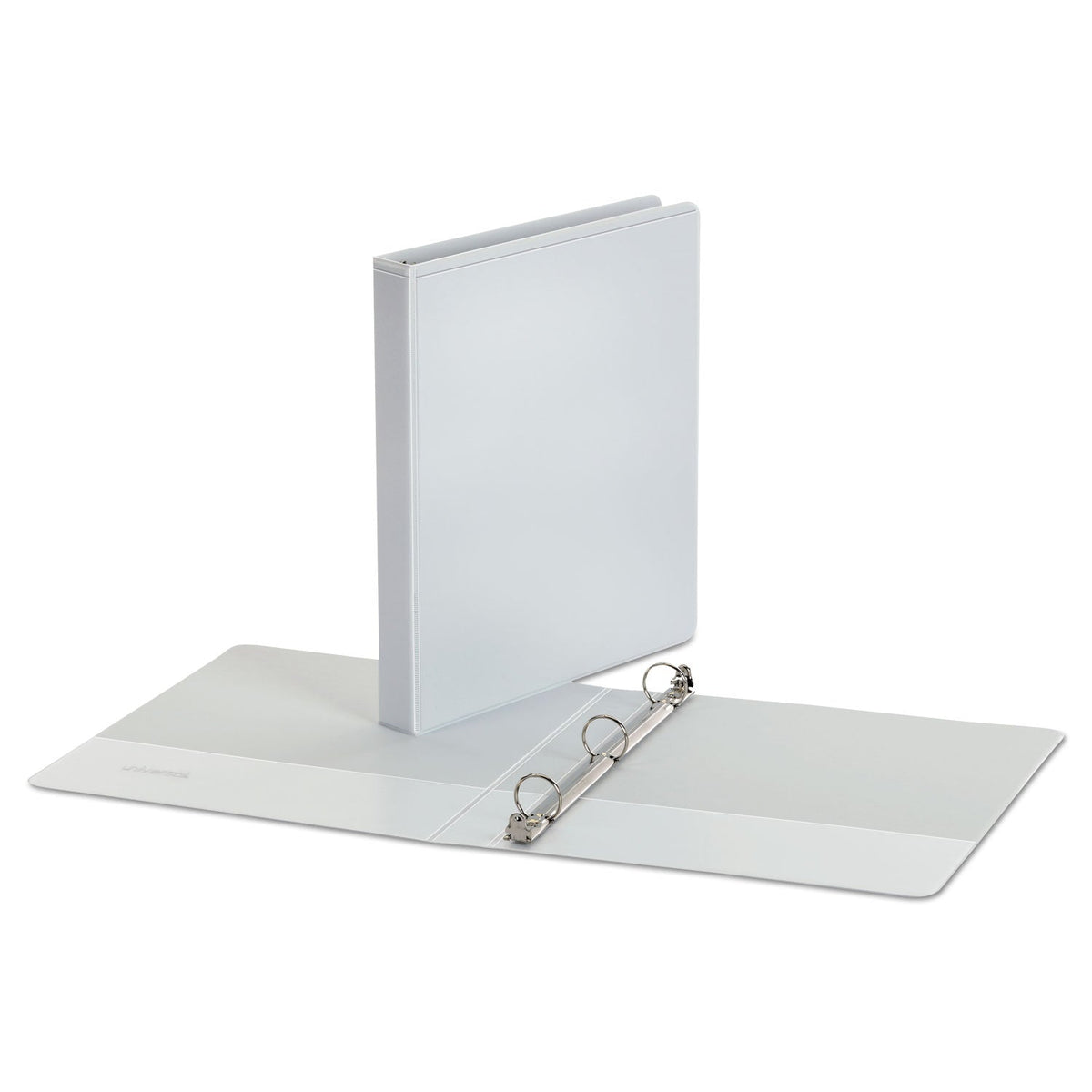 Universal Economy Round Ring View Binder, 3 Rings, 1" Capacity, 11 x 8.5, White, 6/Pack