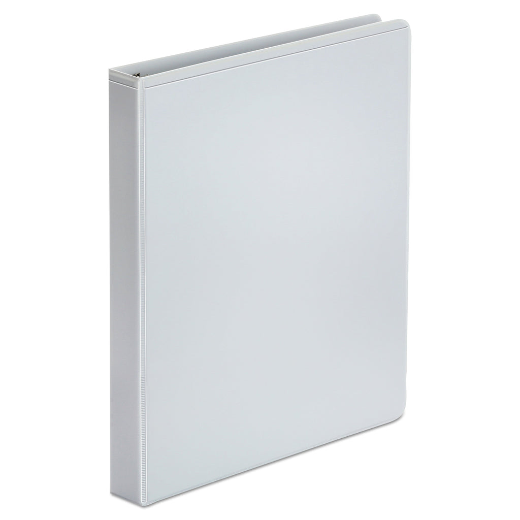 Universal Economy Round Ring View Binder, 3 Rings, 1" Capacity, 11 x 8.5, White, 12/Carton