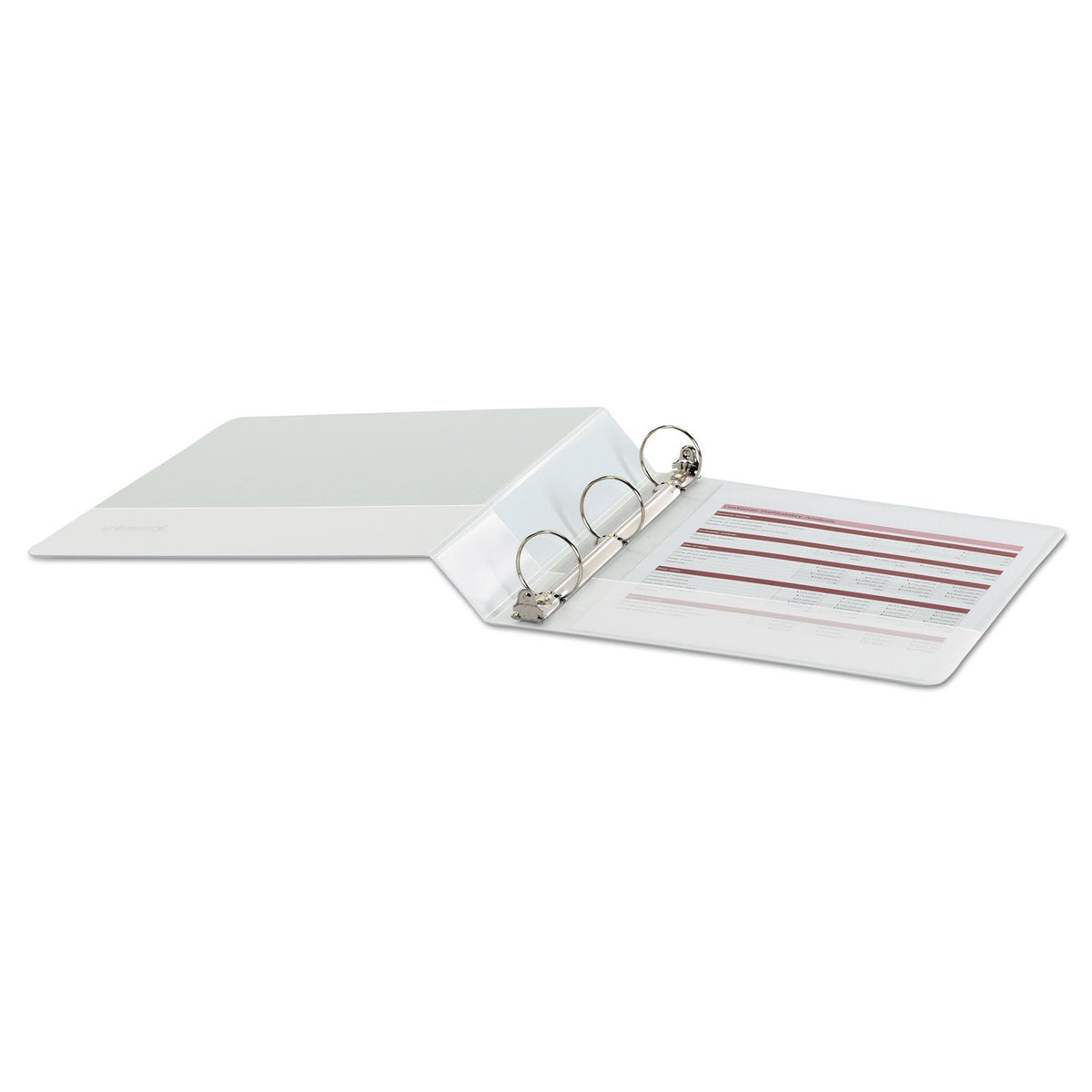 Universal Economy Round Ring View Binder, 3 Rings, 1.5" Capacity, 11 x 8.5, White, 6/Pack