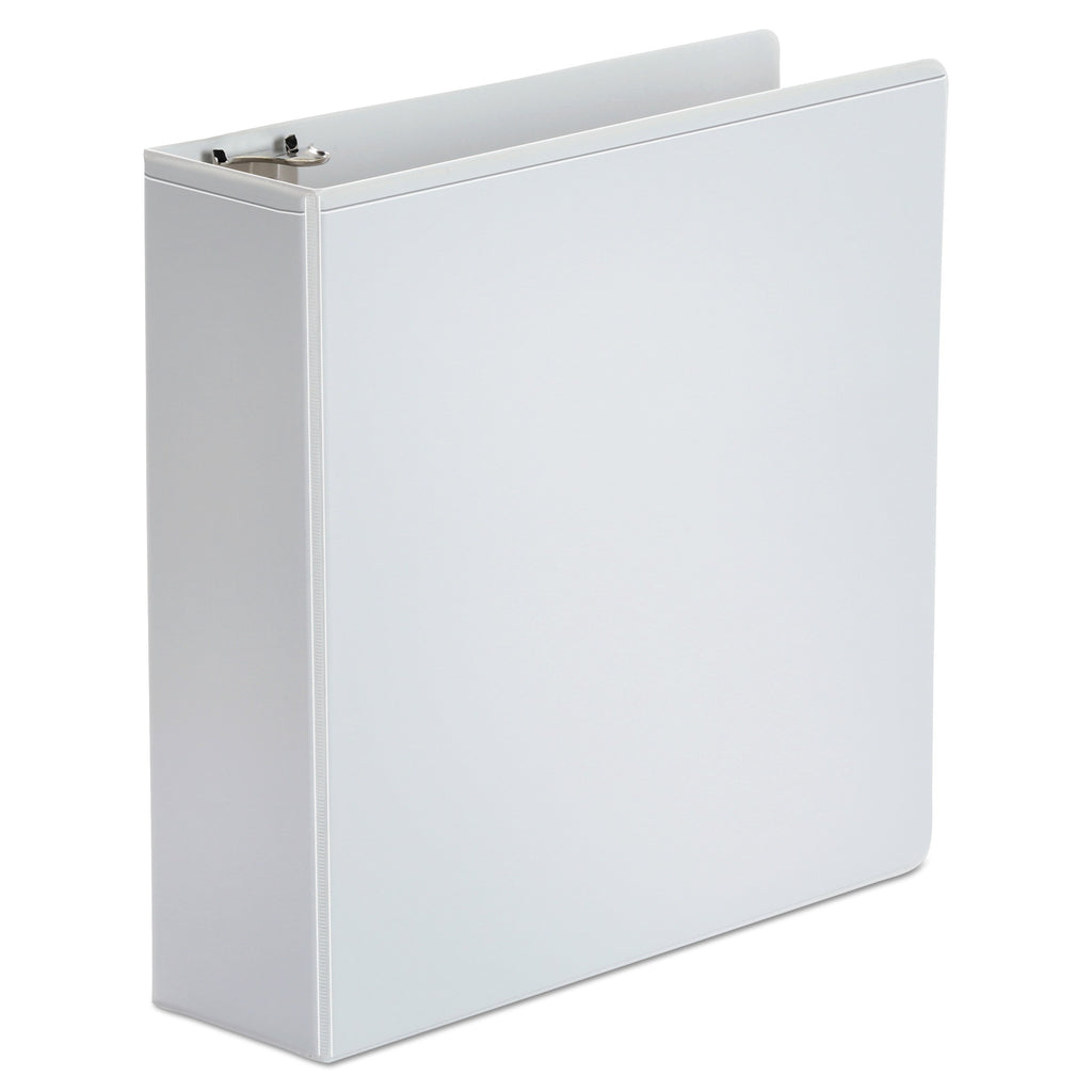 Universal Economy Round Ring View Binder, 3 Rings, 3" Capacity, 11 x 8.5, White, 6/Pack