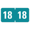 Smead Yearly End Tab File Folder Labels, 18, 0.75 x 1.5, Teal, 500/Roll