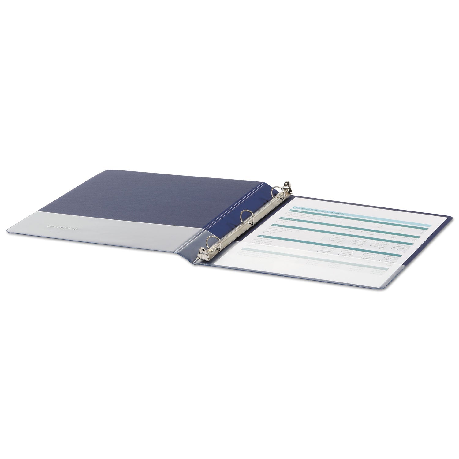 Universal Economy Non-View Round Ring Binder, 3 Rings, 0.5" Capacity, 11 x 8.5, Royal Blue