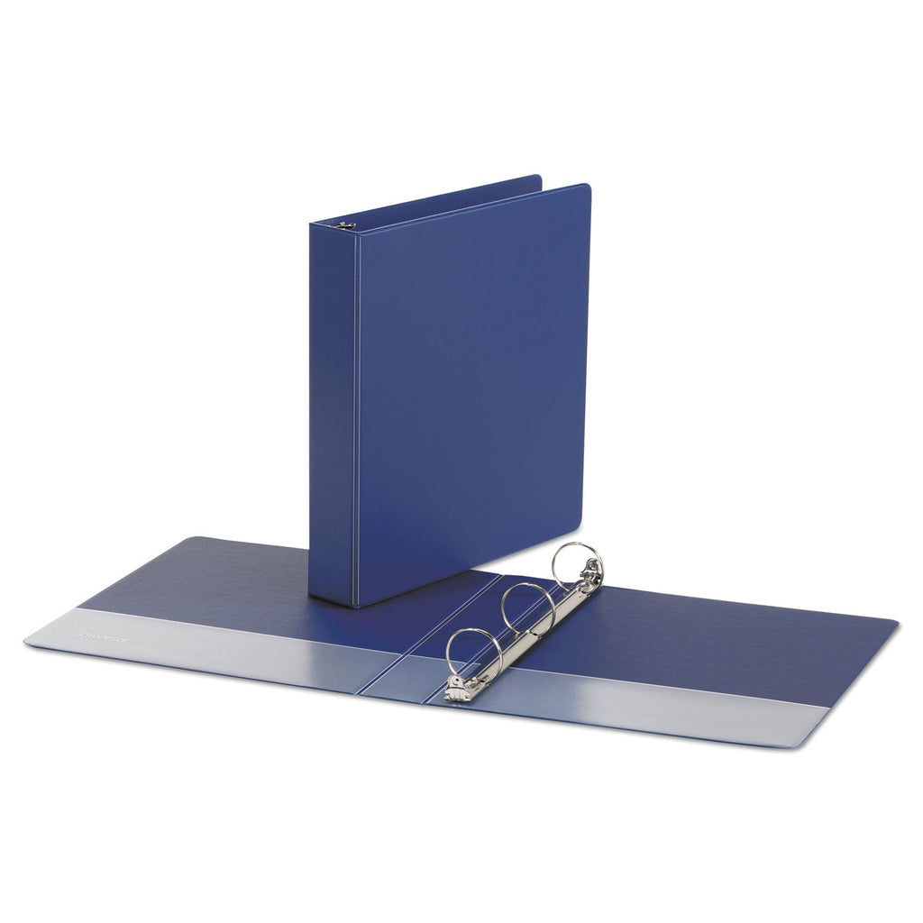 Universal Economy Non-View Round Ring Binder, 3 Rings, 1.5" Capacity, 11 x 8.5, Royal Blue
