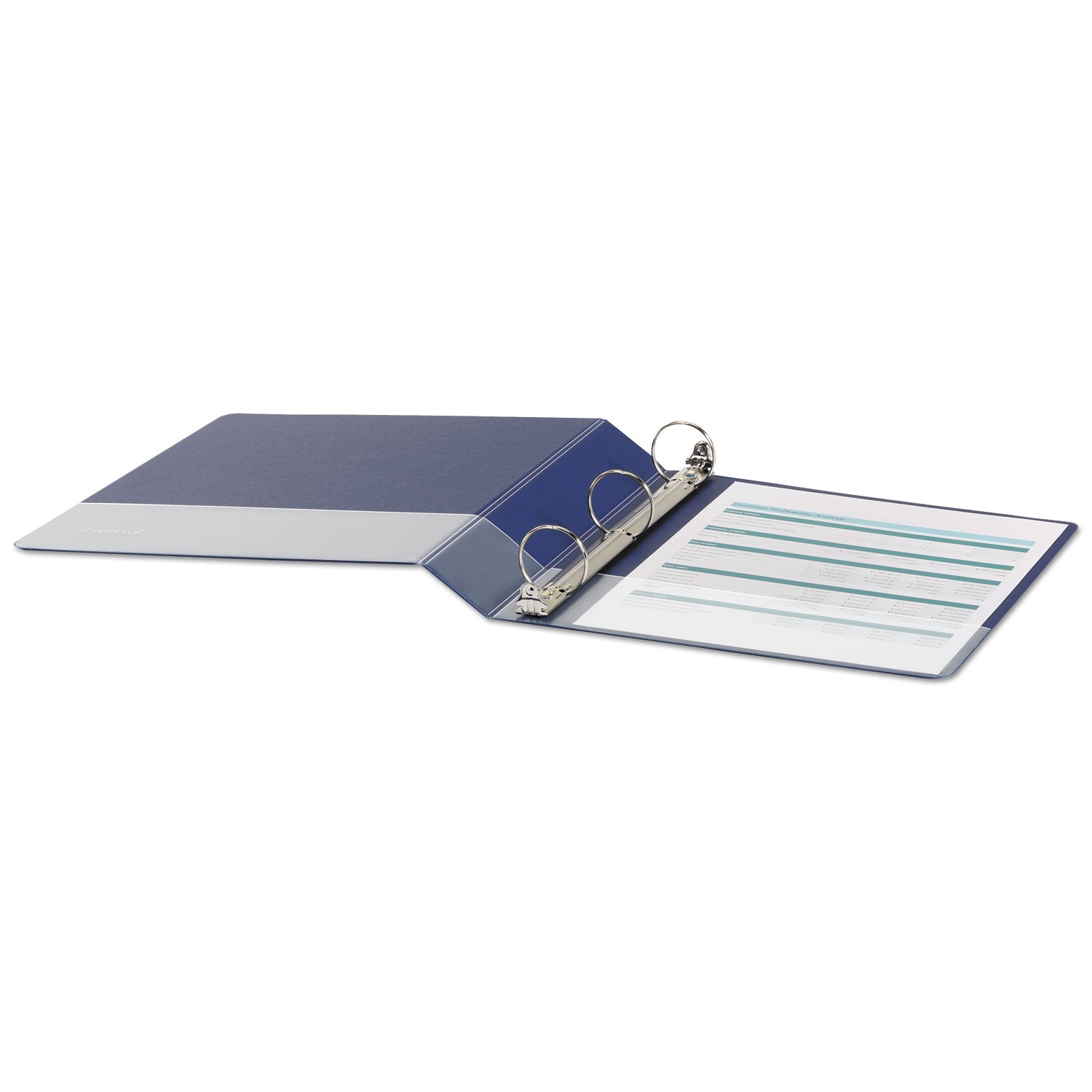 Universal Economy Non-View Round Ring Binder, 3 Rings, 1.5" Capacity, 11 x 8.5, Royal Blue