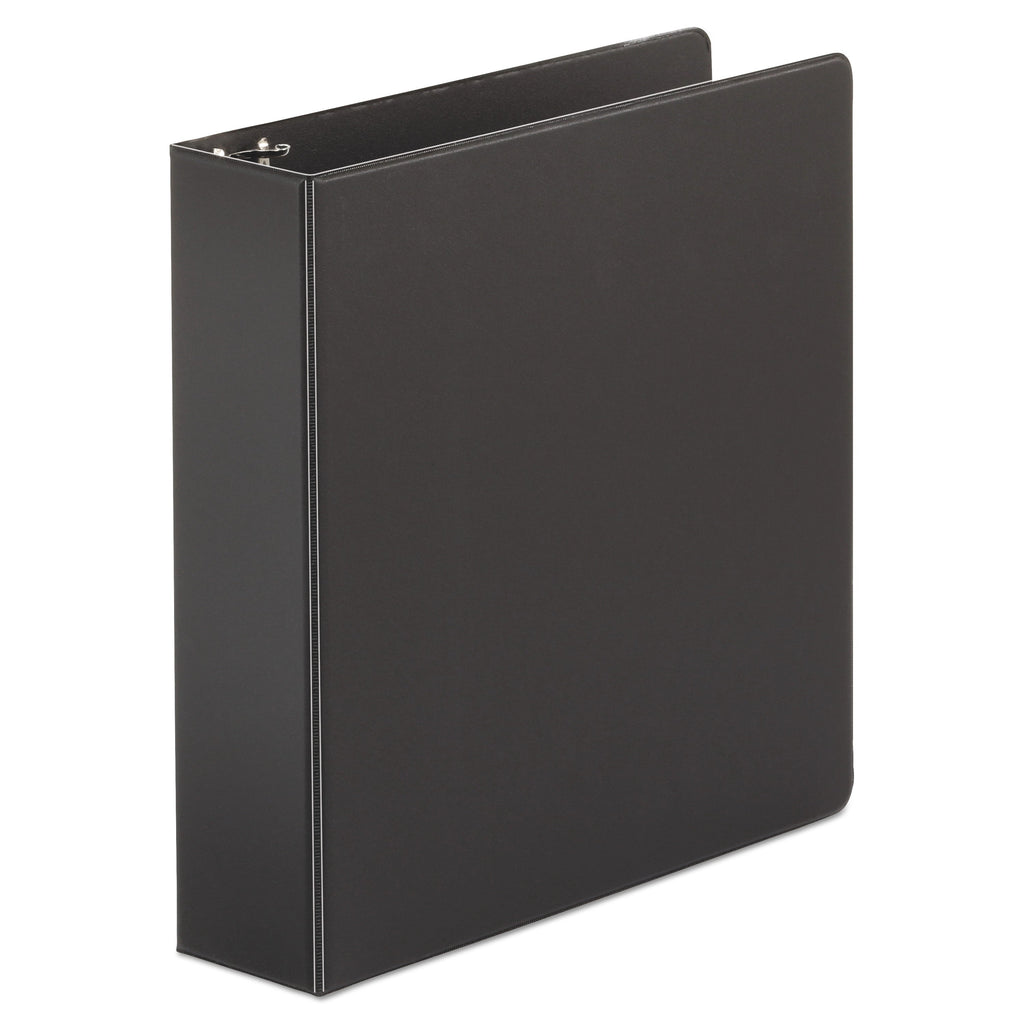 Universal Economy Non-View Round Ring Binder, 3 Rings, 2" Capacity, 11 x 8.5, Black, 4/Pack