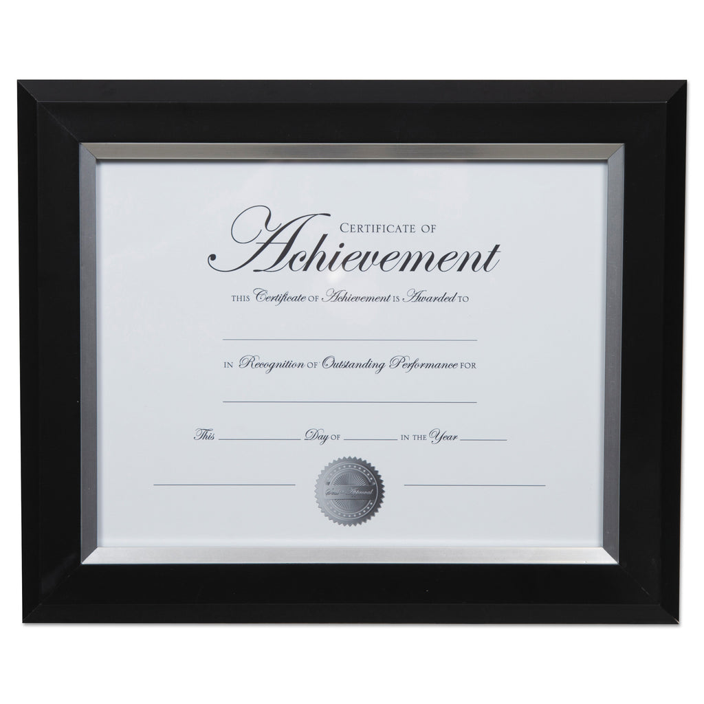 DAX 2-Tone Document Frame, 8.5 x 11 Insert, Black/Silver Frame