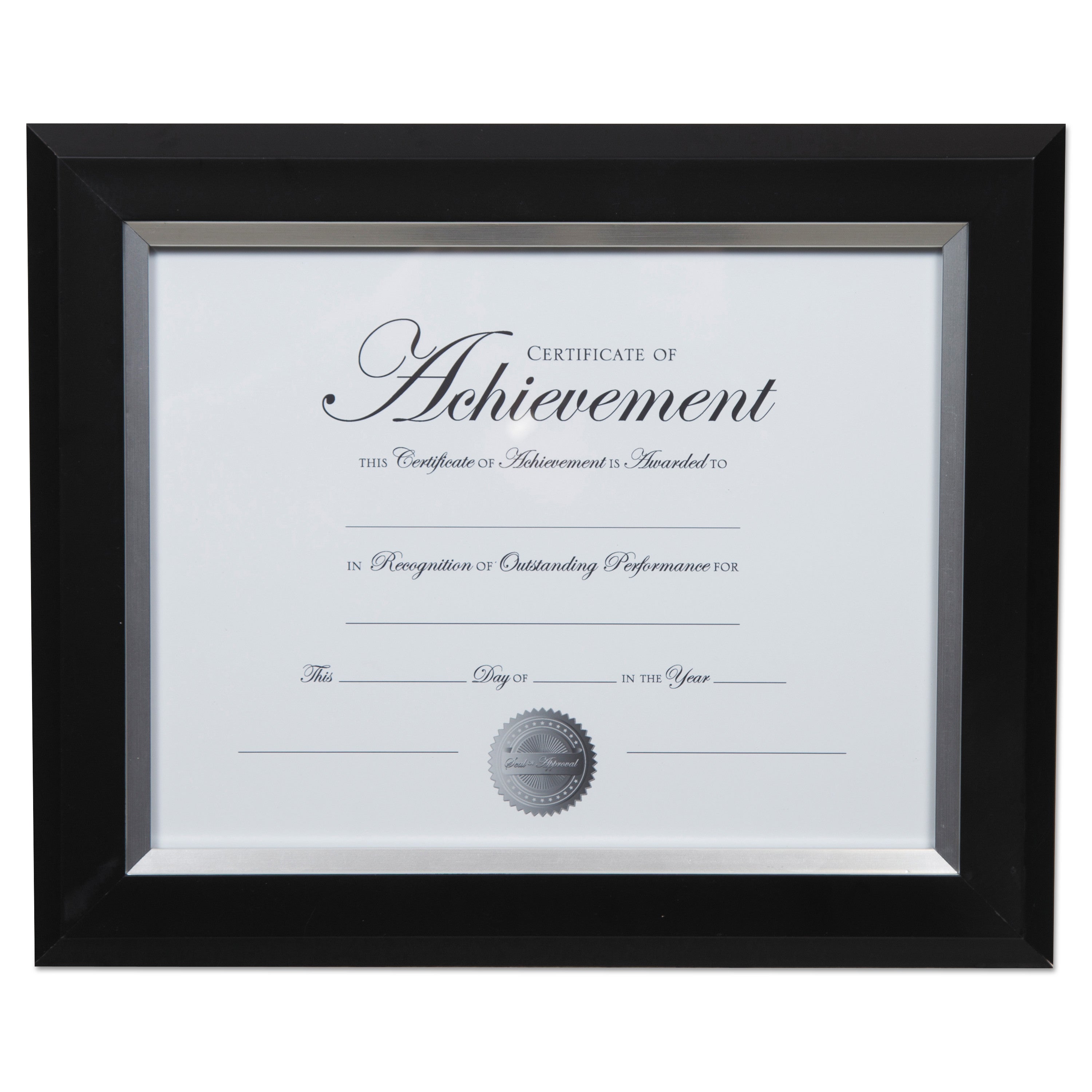 DAX 2-Tone Document Frame, 8.5 x 11 Insert, Black/Silver Frame