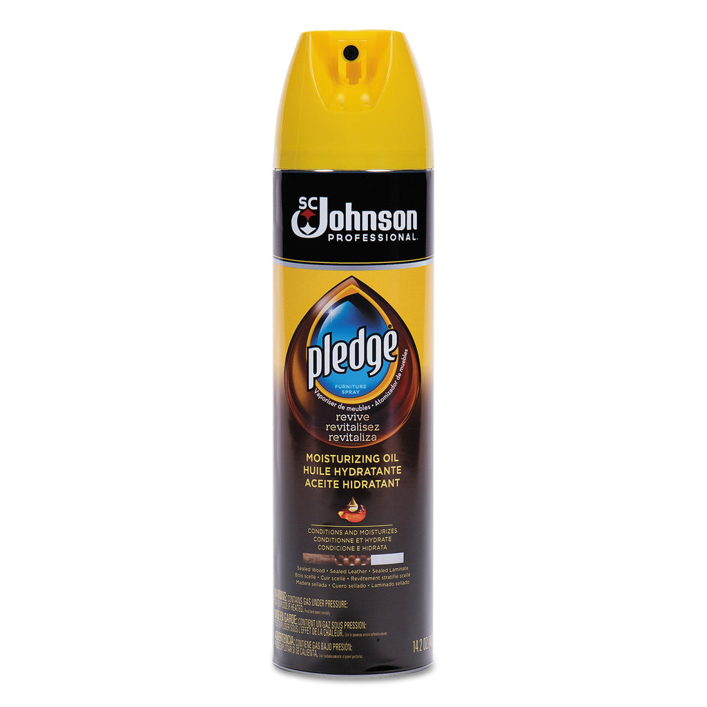 Pledge Furniture Polish, Revive Moisturizing Oil, 14.2 oz Can, 6/Carton