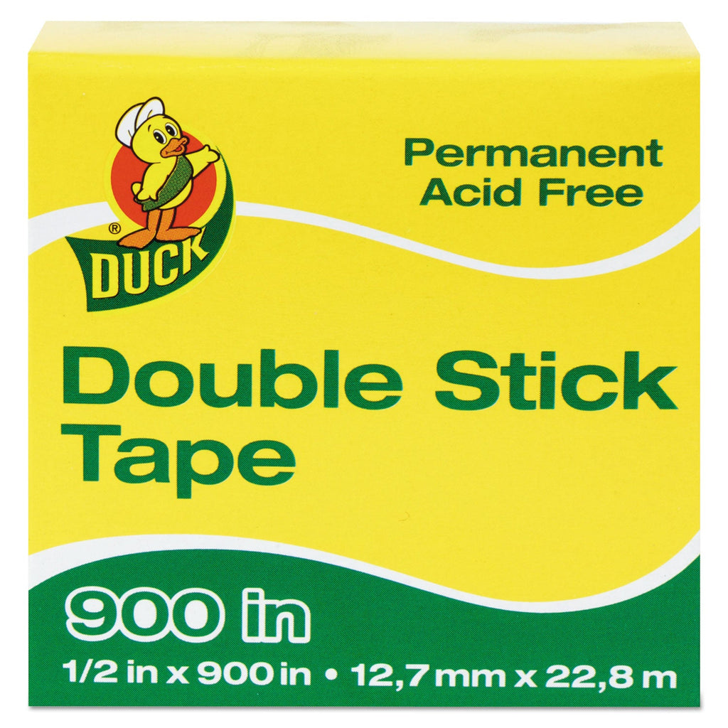 Duck Permanent Double-Stick Tape, 1" Core, 0.5" x 75 ft, Clear