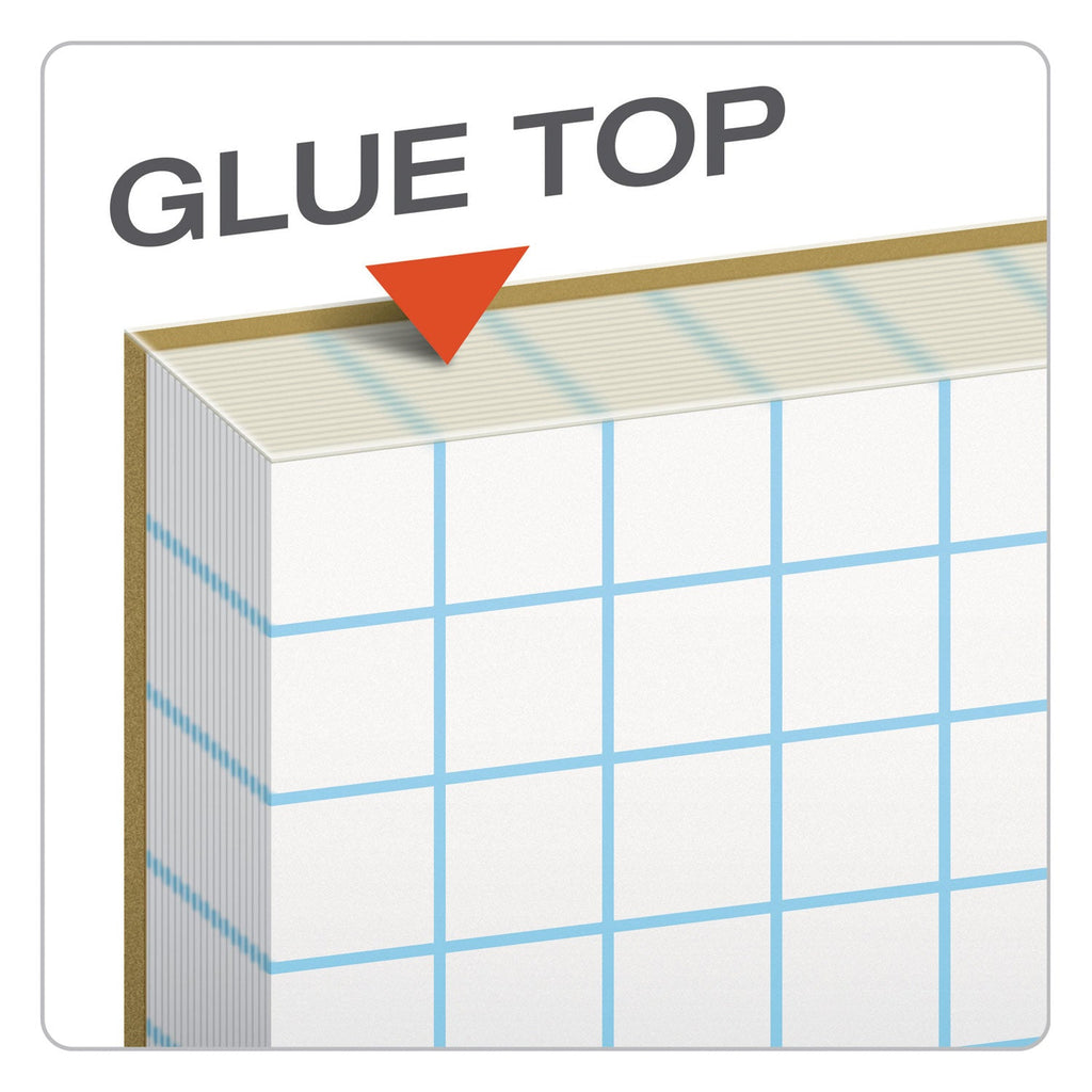 TOPS Quadrille Pads, Quadrille Rule (10 sq/in), 50 White 8.5 x 11 Sheets