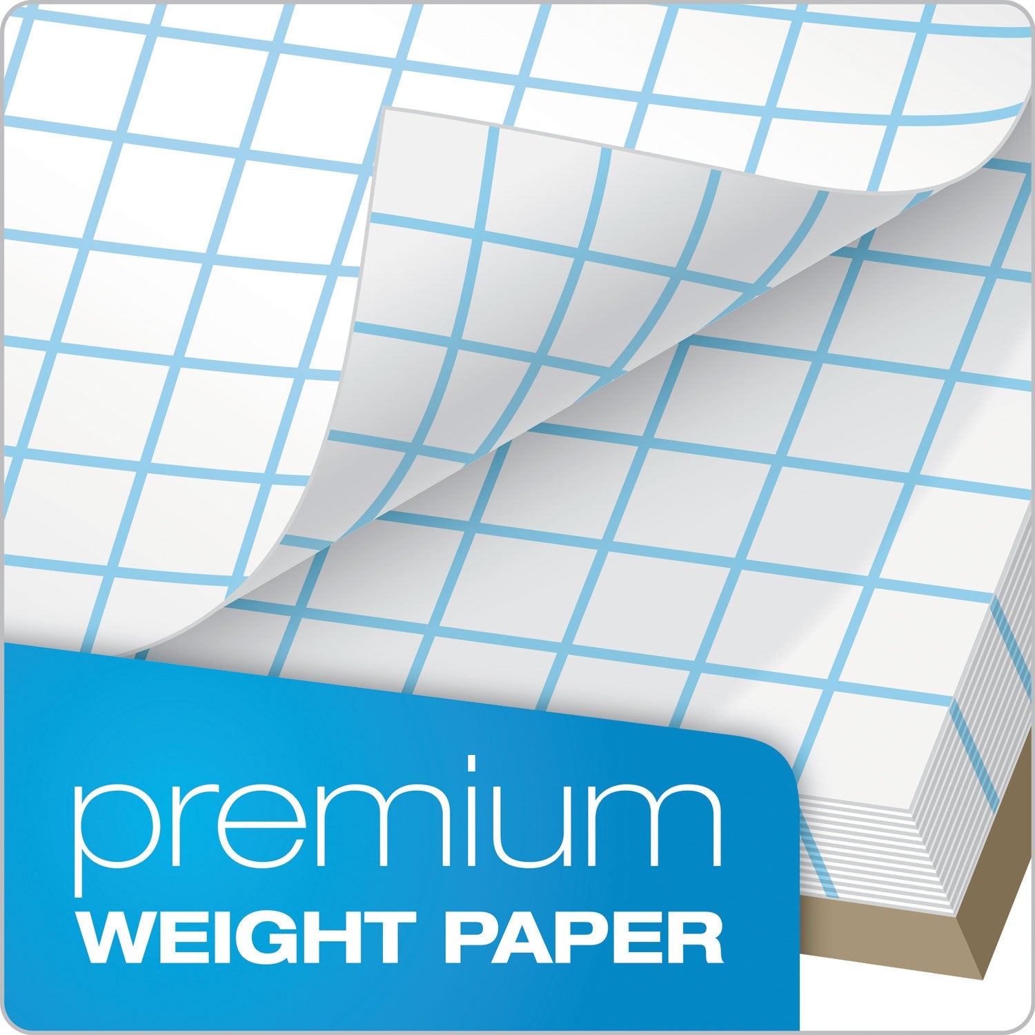 TOPS Quadrille Pads, Quadrille Rule (10 sq/in), 50 White 8.5 x 11 Sheets