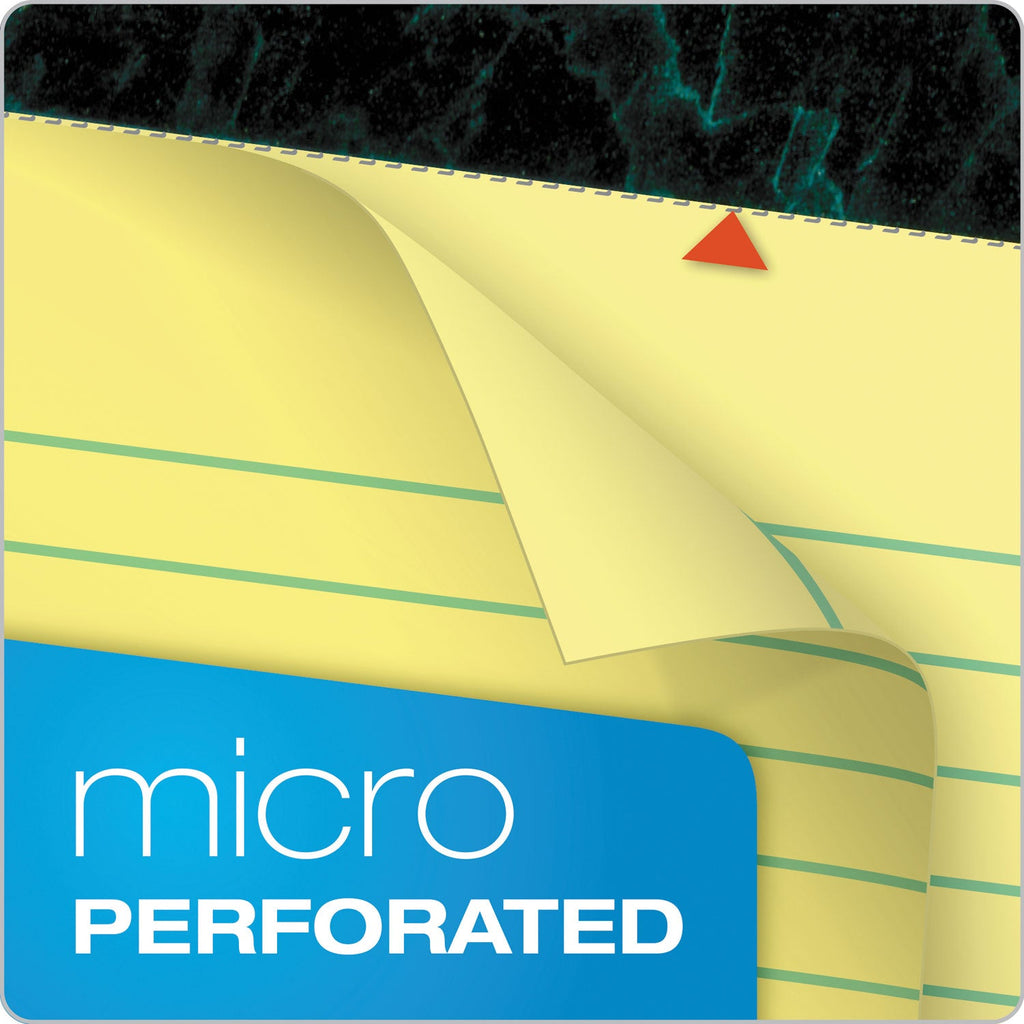 TOPS Docket Ruled Perforated Pads, Wide/Legal Rule, 50 Canary-Yellow 8.5 x 11.75 Sheets, 12/Pack