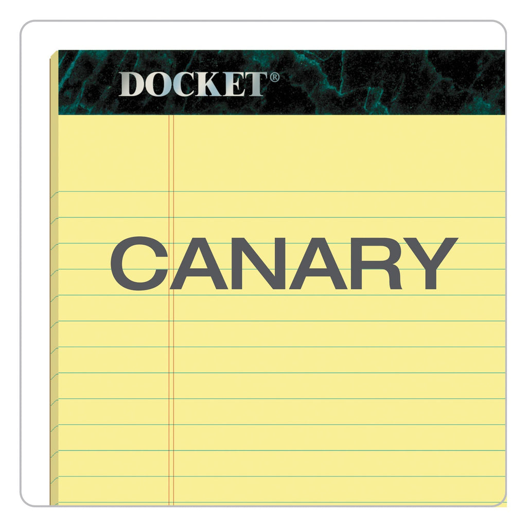 TOPS Docket Ruled Perforated Pads, Wide/Legal Rule, 50 Canary-Yellow 8.5 x 11.75 Sheets, 12/Pack