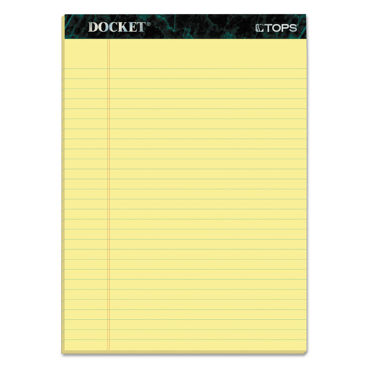TOPS Docket Ruled Perforated Pads, Wide/Legal Rule, 50 Canary-Yellow 8.5 x 11.75 Sheets, 12/Pack