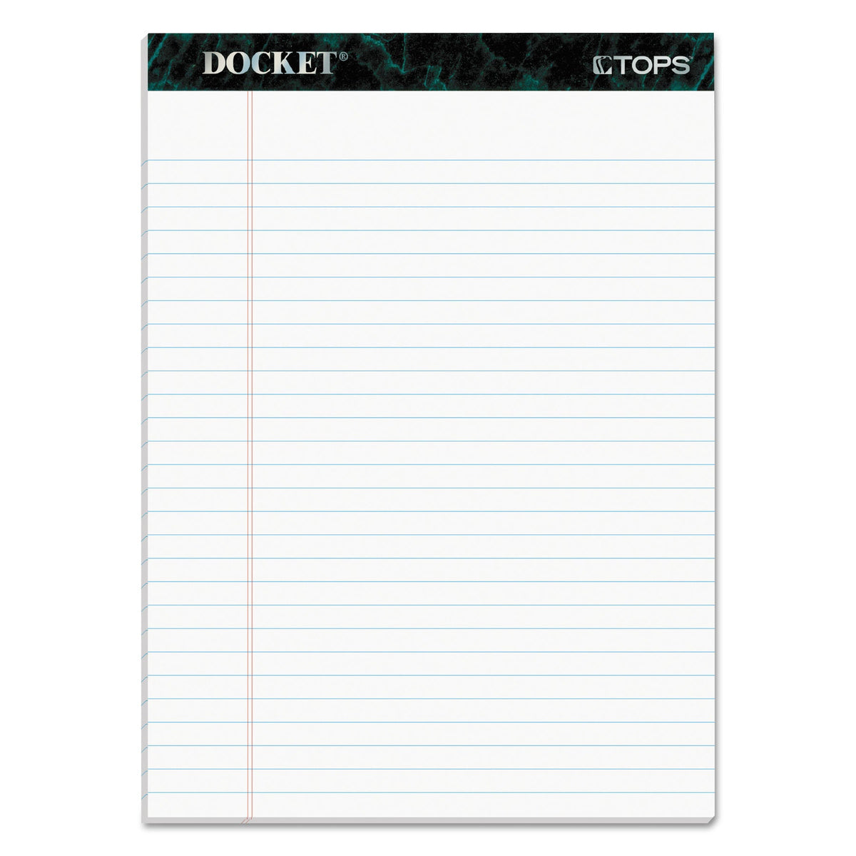 TOPS Docket Ruled Perforated Pads, Wide/Legal Rule, 50 White 8.5 x 11.75 Sheets, 6/Pack