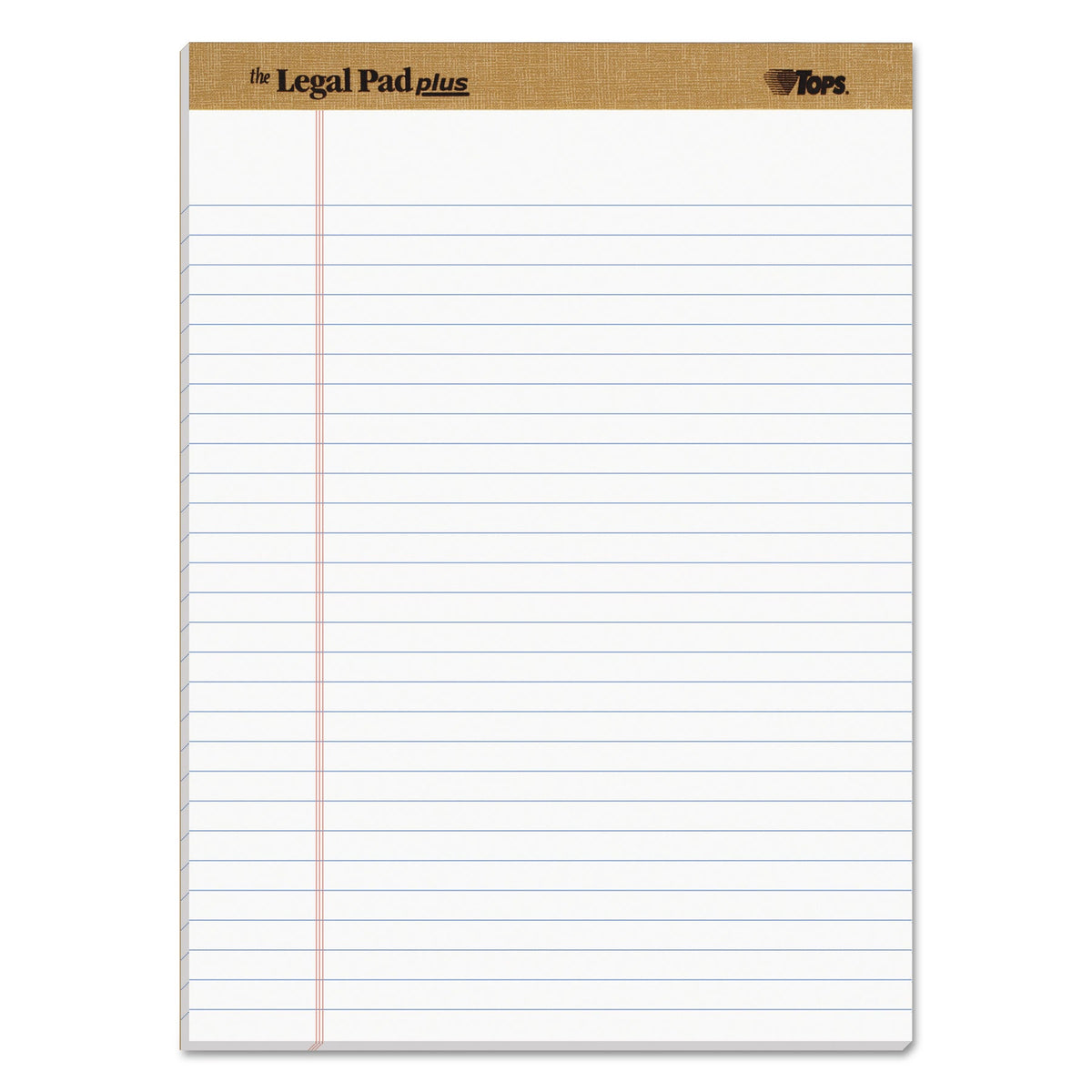 TOPS "The Legal Pad" Plus Ruled Perforated Pads with 40 pt. Back, Wide/Legal Rule, 50 White 8.5 x 11.75 Sheets, Dozen