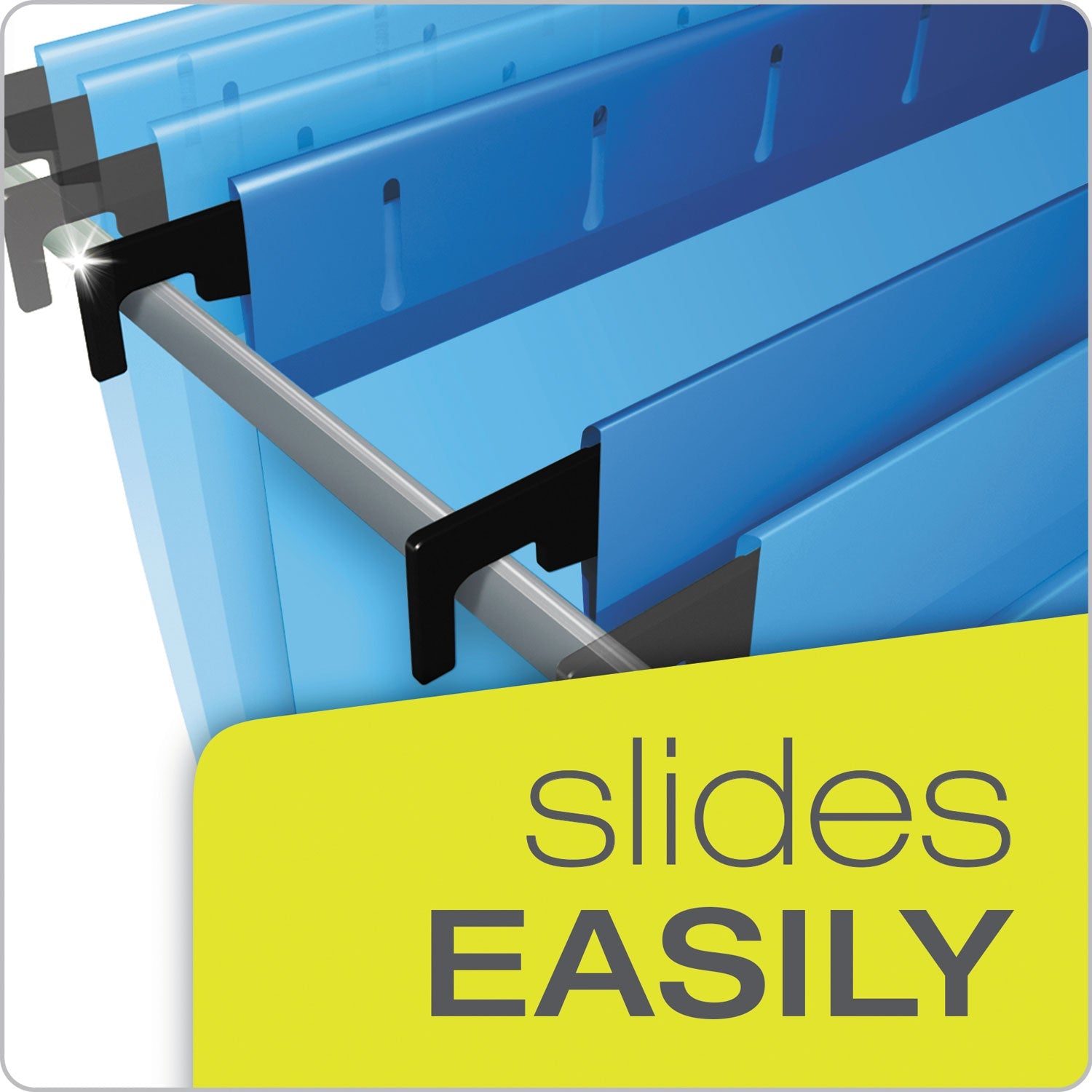 Pendaflex SureHook Reinforced Extra-Capacity Hanging Box File, 1 Section, 2" Capacity, Letter Size, 1/5-Cut Tabs, Blue, 25/Box