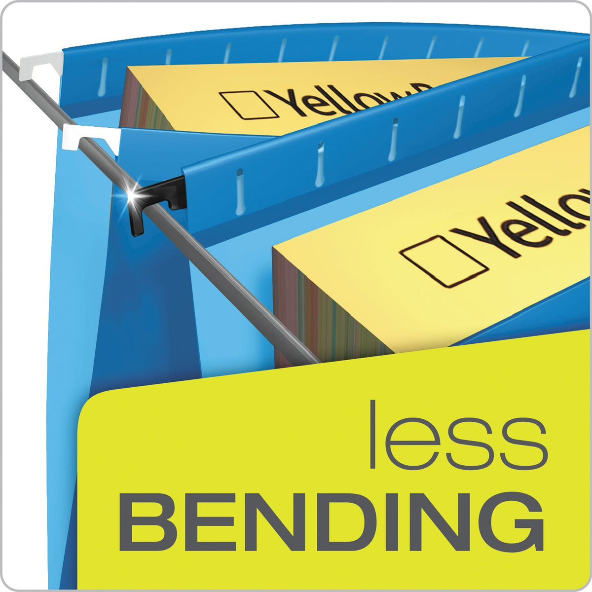 Pendaflex SureHook Reinforced Extra-Capacity Hanging Box File, 1 Section, 3" Capacity, Legal Size, 1/5-Cut Tabs, Blue, 25/Box