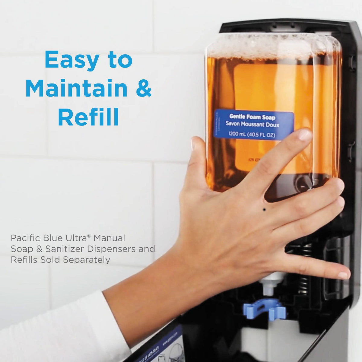 Georgia Pacific Pacific Blue Ultra Foam Soap Manual Dispenser Refill, Pacific Citrus, 1,200 mL, 4/Carton