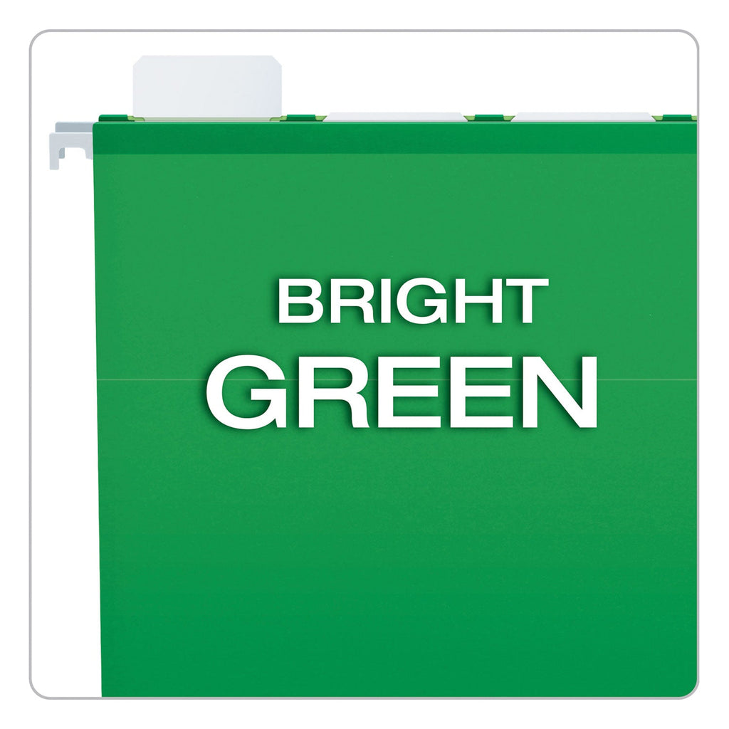 Pendaflex SureHook Hanging Folders, Legal Size, 1/5-Cut Tabs, Bright Green, 20/Box