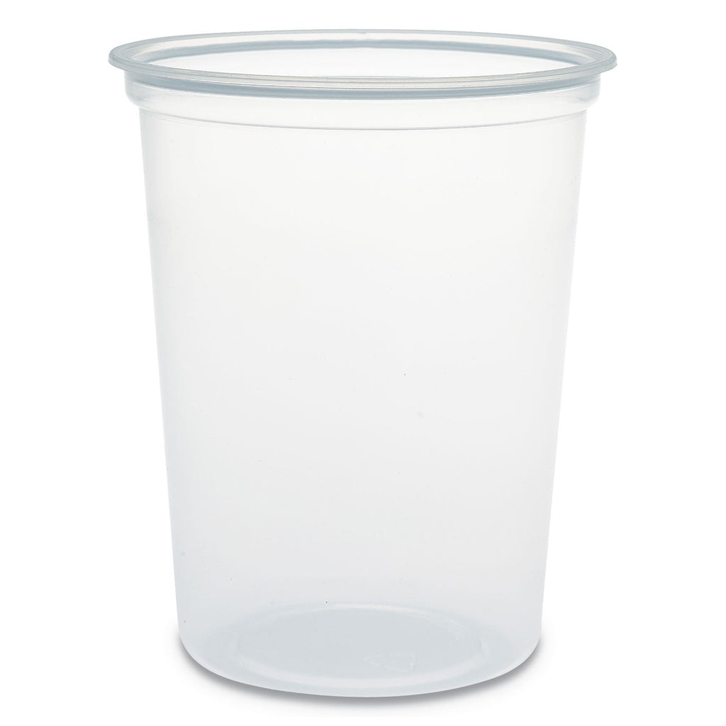 Dart Microgourmet Plastic Deli Container, 32 oz, 4.7" Diameter x 5.7"h, Clear, 500/Carton