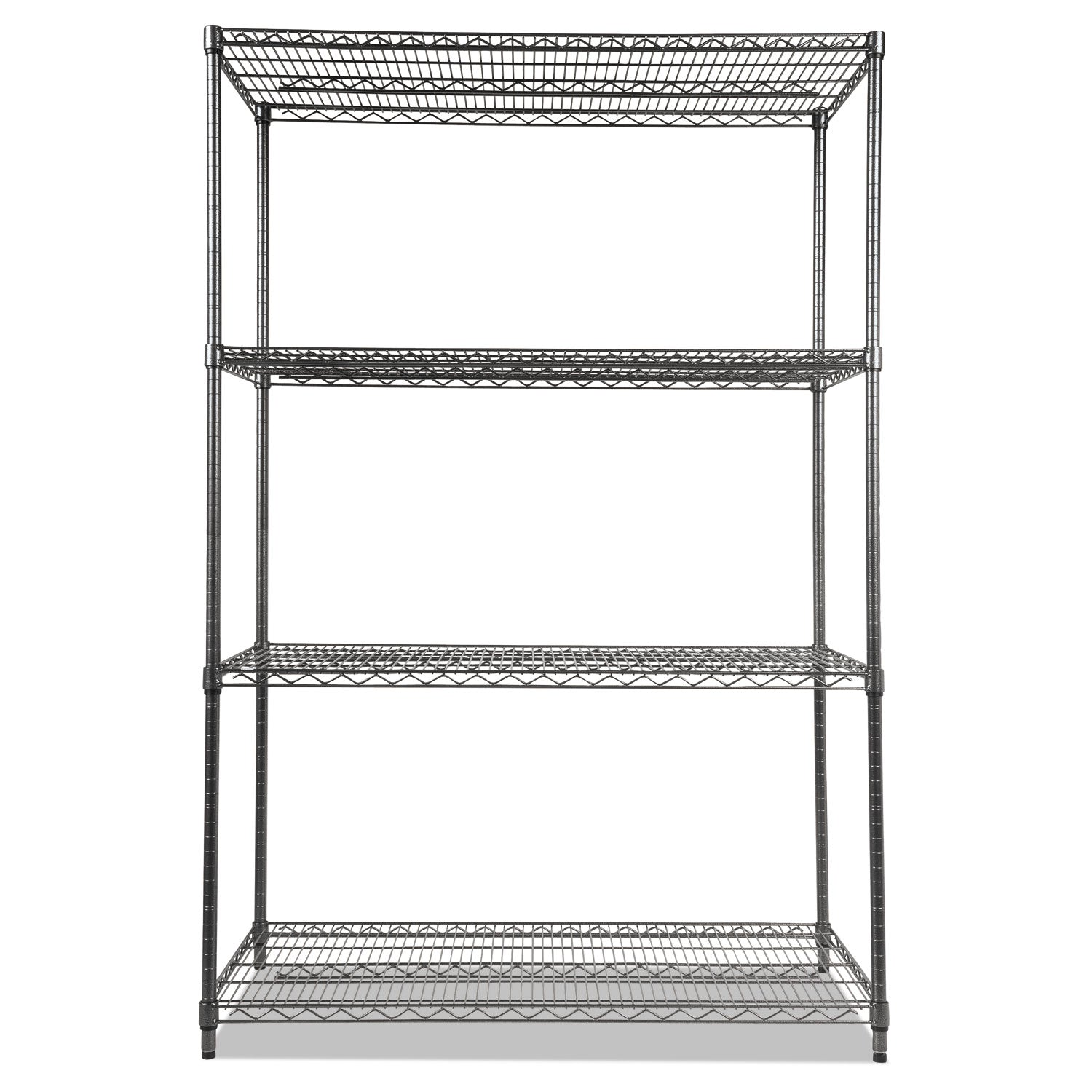 Alera Wire Shelving Starter Kit, Four-Shelf, 48w x 24d x 72h, Black Anthracite