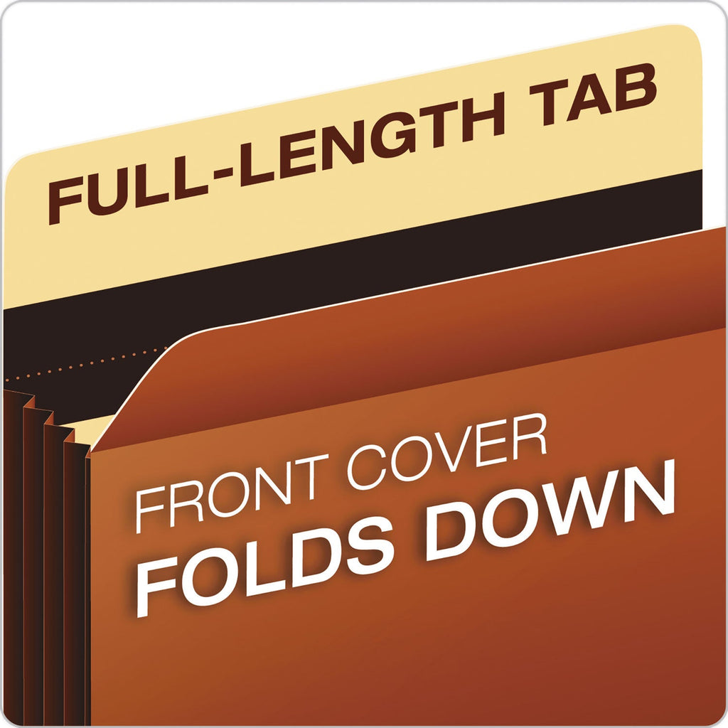 Pendaflex Heavy-Duty File Pockets, 3.5" Expansion, Legal Size, Redrope, 25/Box