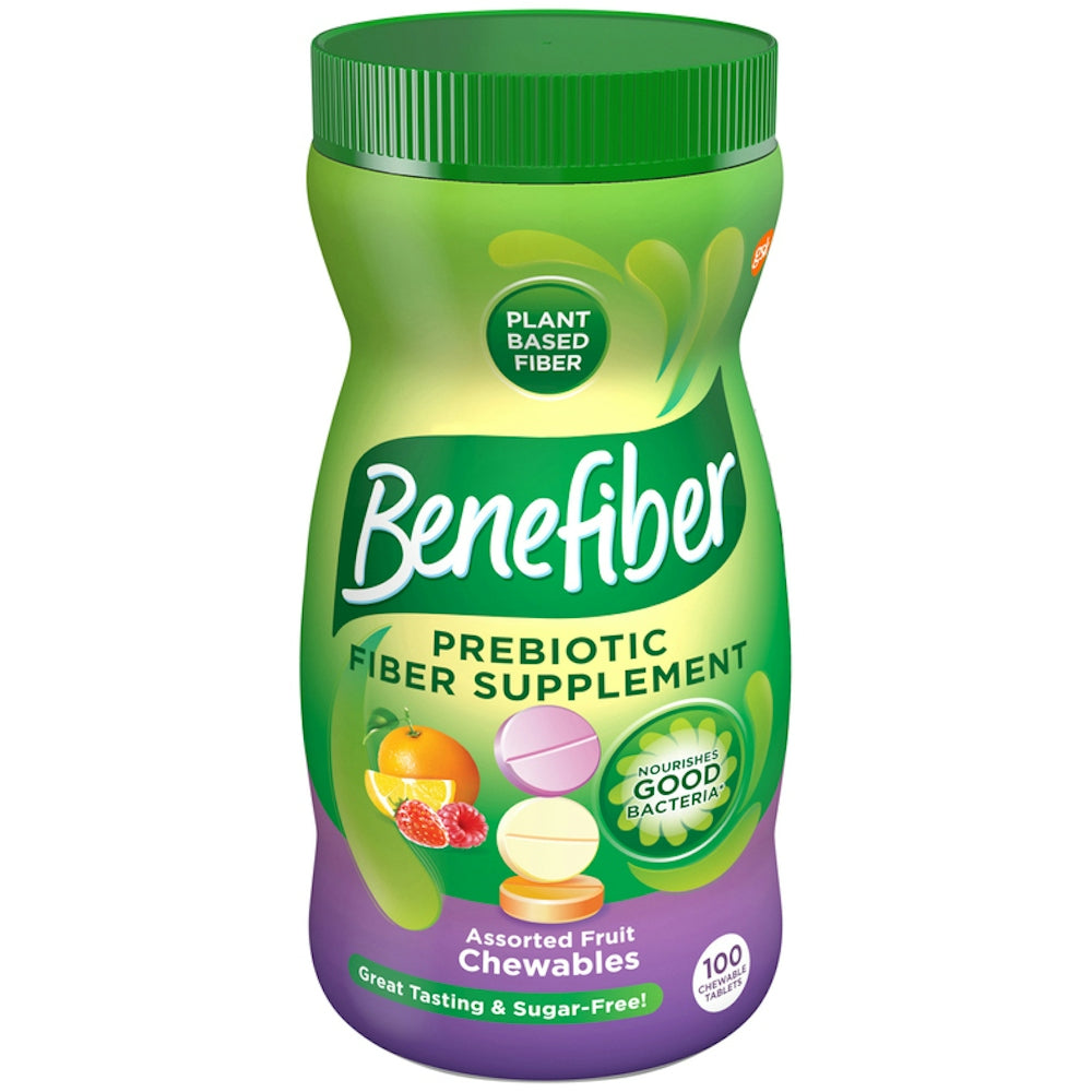 Benefiber® Prebiotic Fiber Supplement Assorted Fruit Chewable Tablet, 100 EA