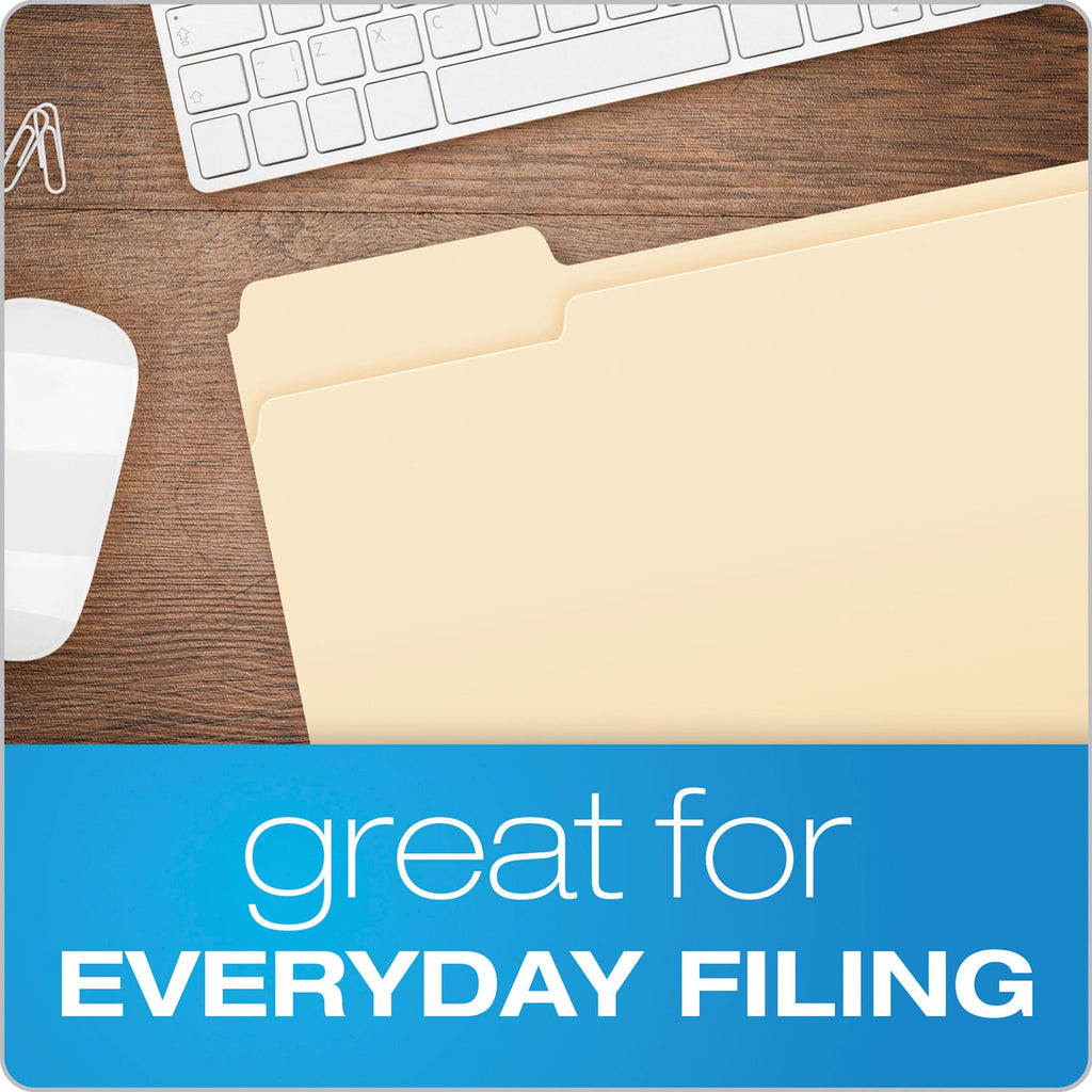 Pendaflex Manila File Folders, 1/3-Cut Tabs: Assorted, Letter Size, 0.75" Expansion, Manila, 100/Box