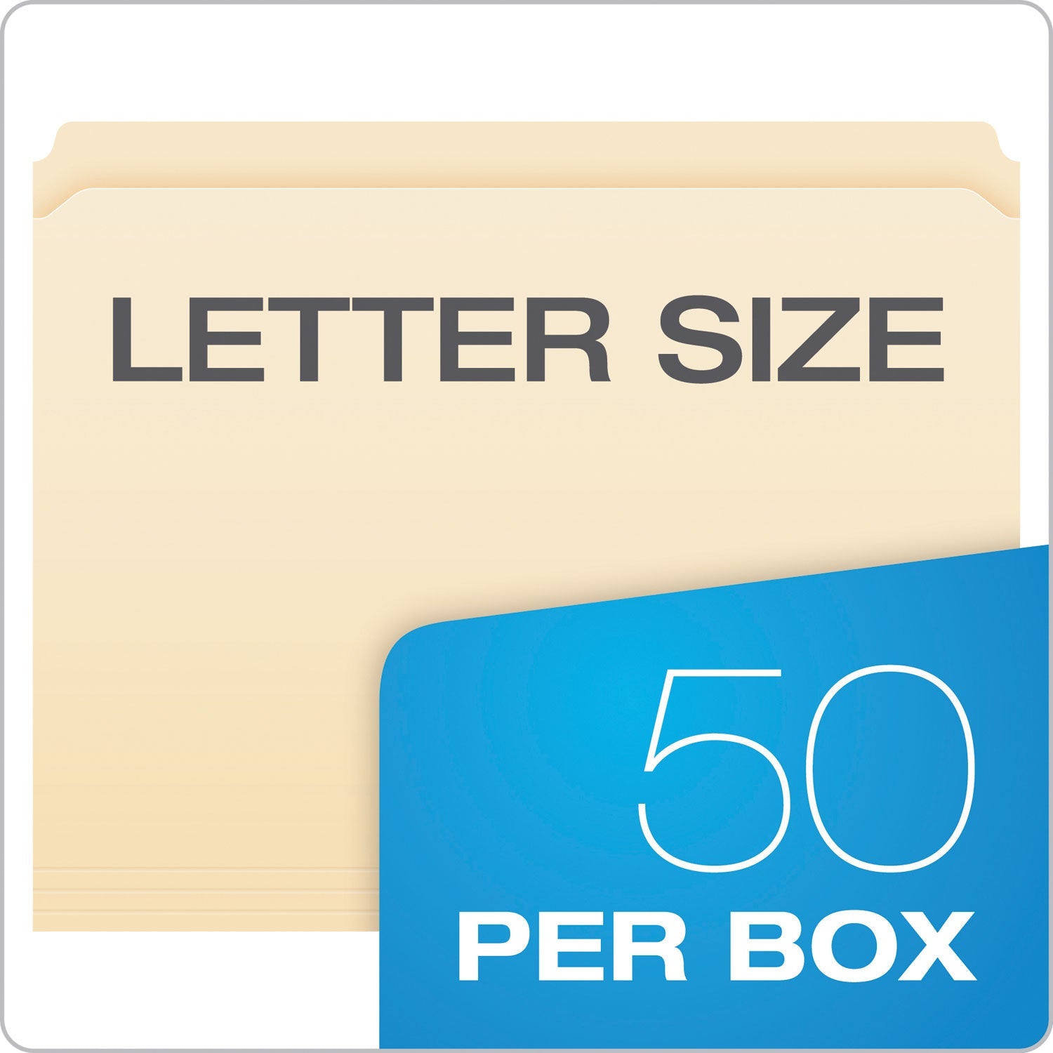 Pendaflex Manila Fastener Folders, Straight Tab, 1 Fastener, Letter Size, Manila Exterior, 50/Box