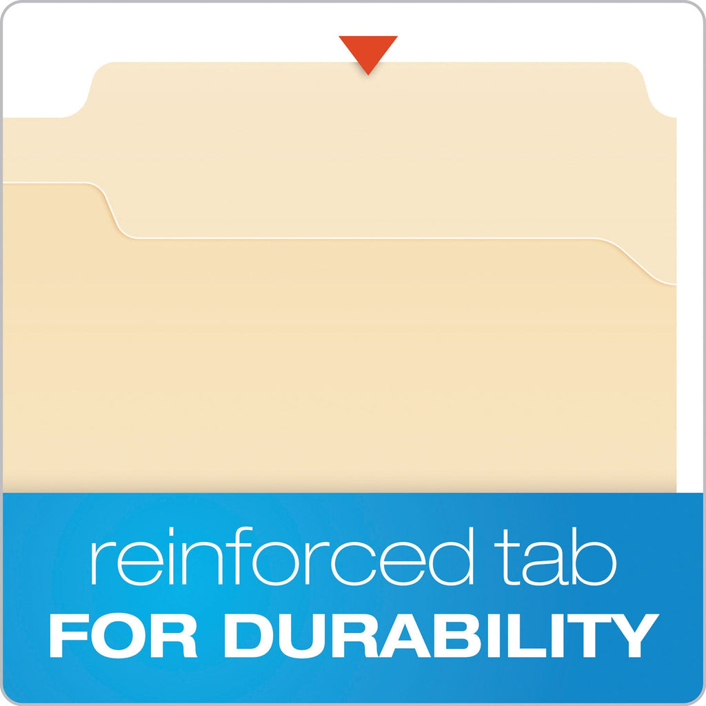 Pendaflex Manila Fastener Folders, 1/3-Cut Tabs: Assorted, 1 Fastener, Legal Size, Manila Exterior, 50/Box