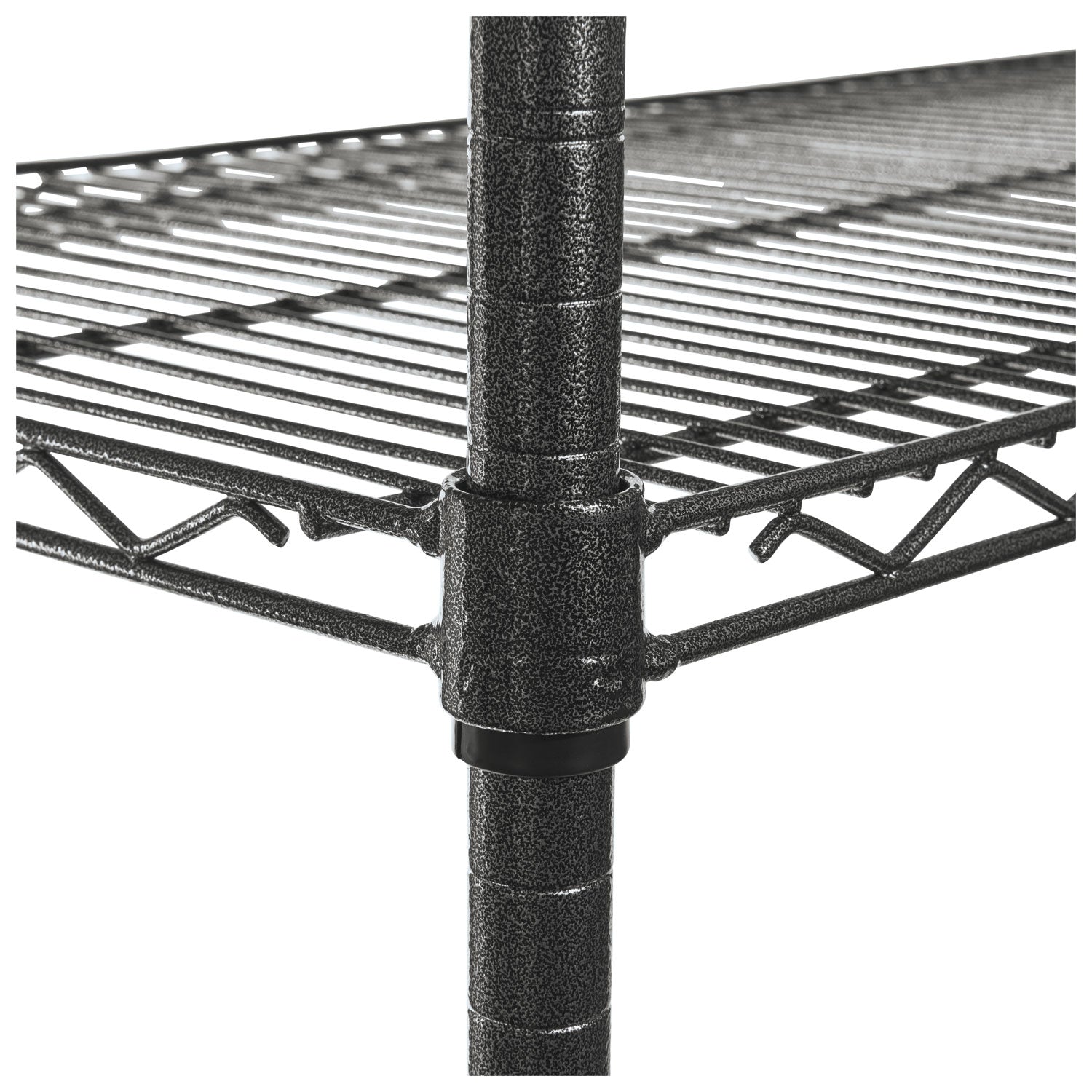 Alera NSF Certified 4-Shelf Wire Shelving Kit with Casters, 48w x 18d x 72h, Black Anthracite