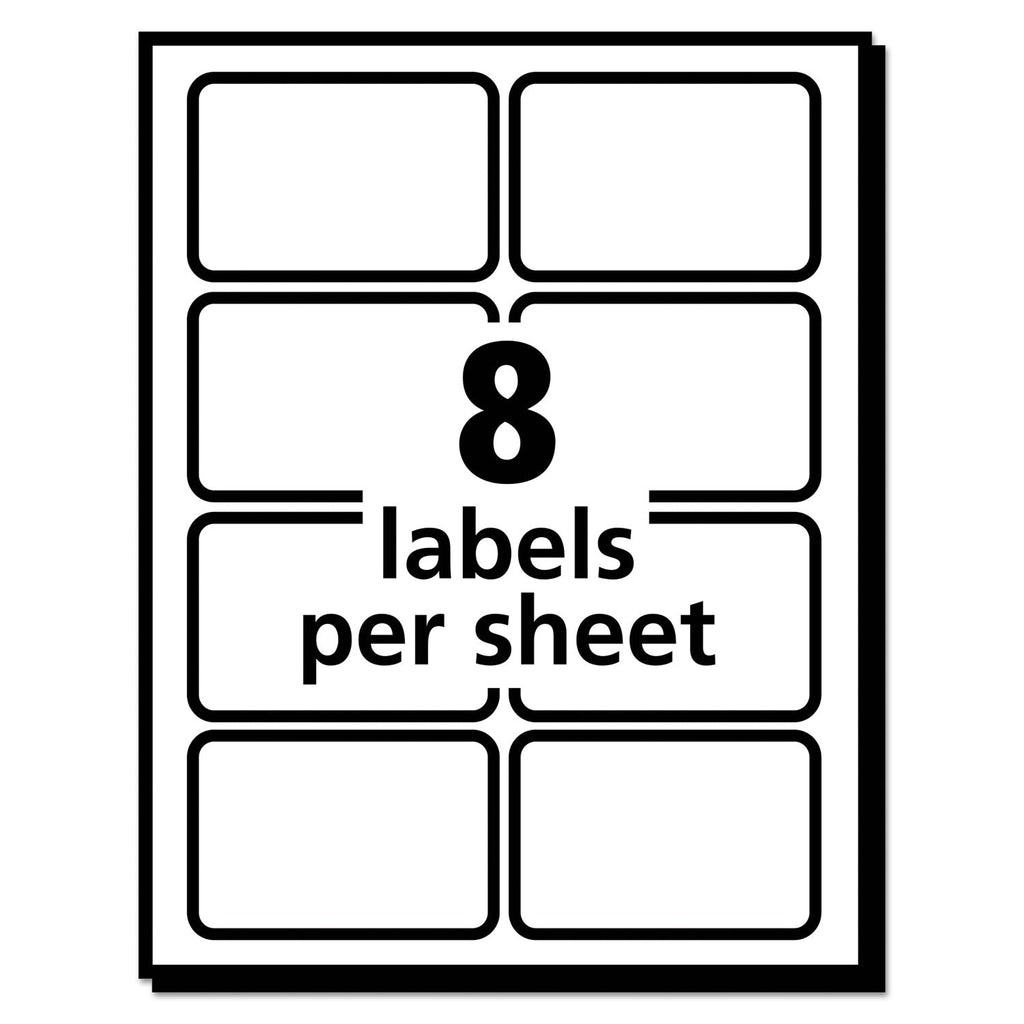 Avery EcoFriendly Adhesive Name Badge Labels, 3.38 x 2.33, White, 160/Box