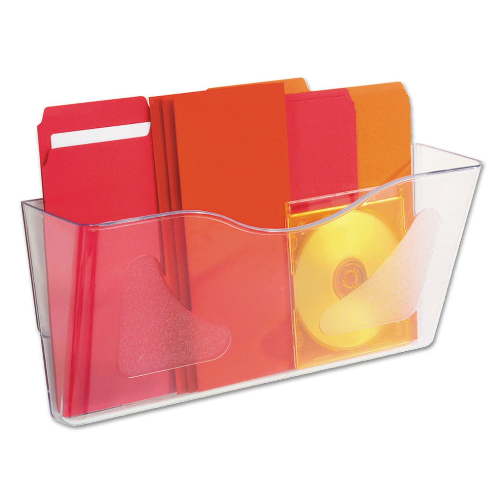 deflecto Euro-Style DocuPocket Landscape Wall File, Larger Files/Tabloid Size, 15" x 4" x 6.63", Clear