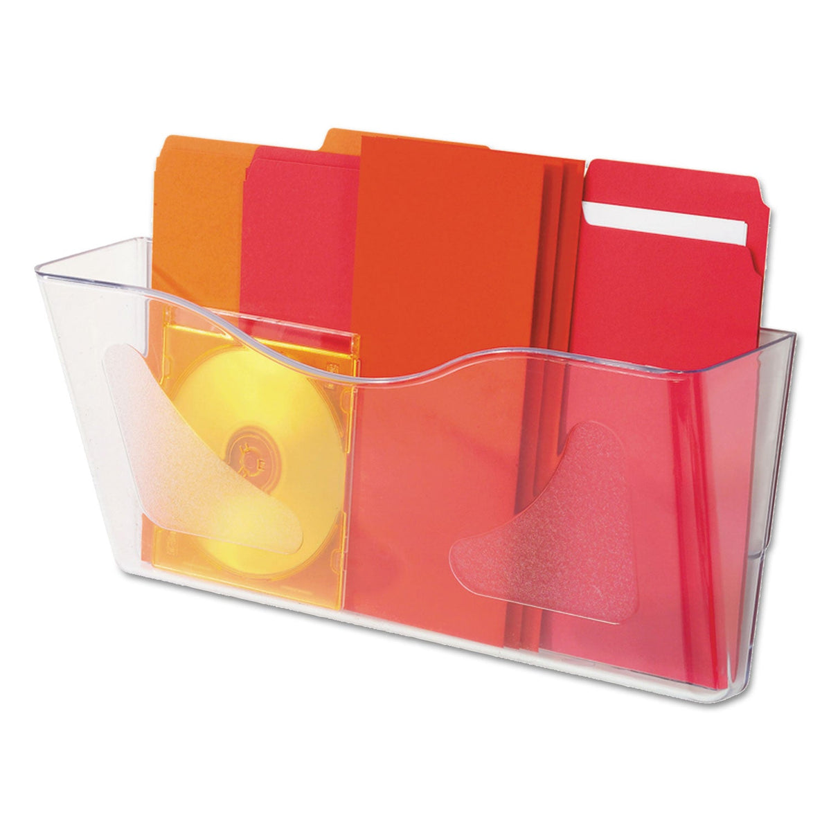 deflecto Euro-Style DocuPocket Landscape Wall File, Larger Files/Tabloid Size, 15" x 4" x 6.63", Clear
