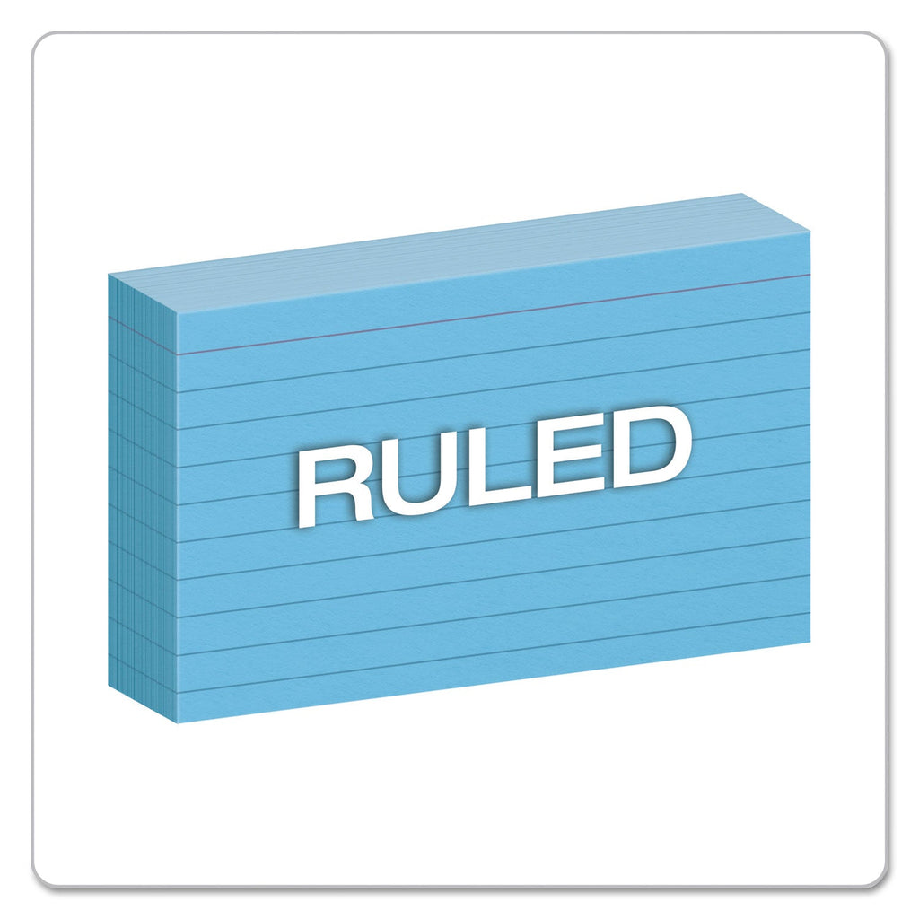 Oxford Ruled Index Cards, 3 x 5, Blue, 100/Pack