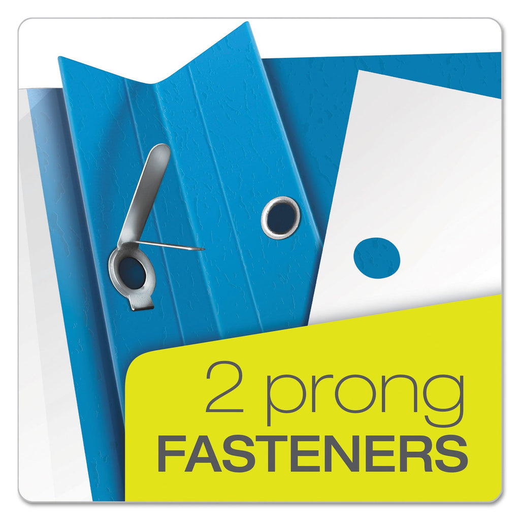 Oxford Clear Front Standard Grade Report Cover, Three-Prong Fastener, 0.5" Capacity, 8.5 x 11, Clear/Light Blue, 25/Box