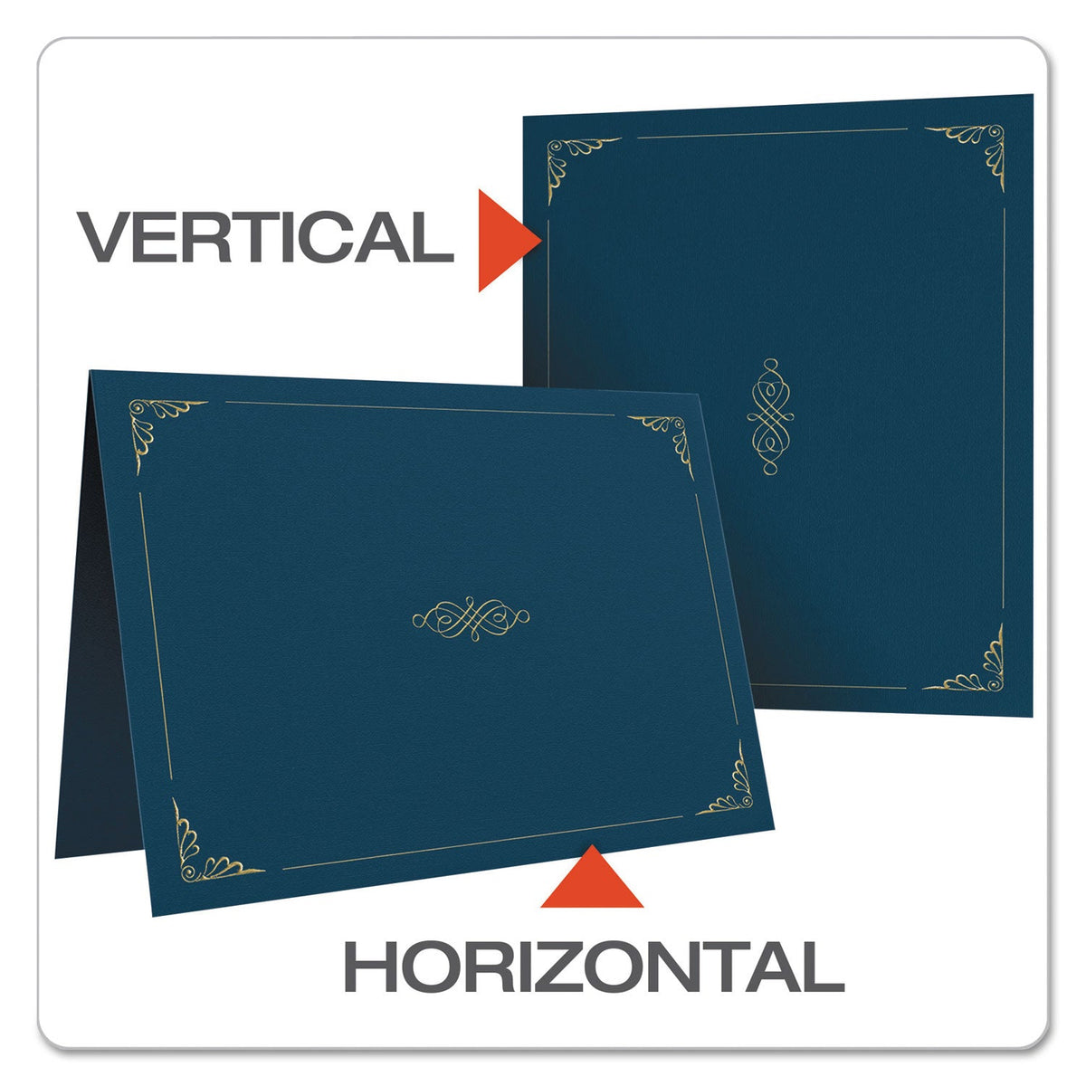 Oxford Certificate Holder, 11.25 x 8.75, Dark Blue, 5/Pack