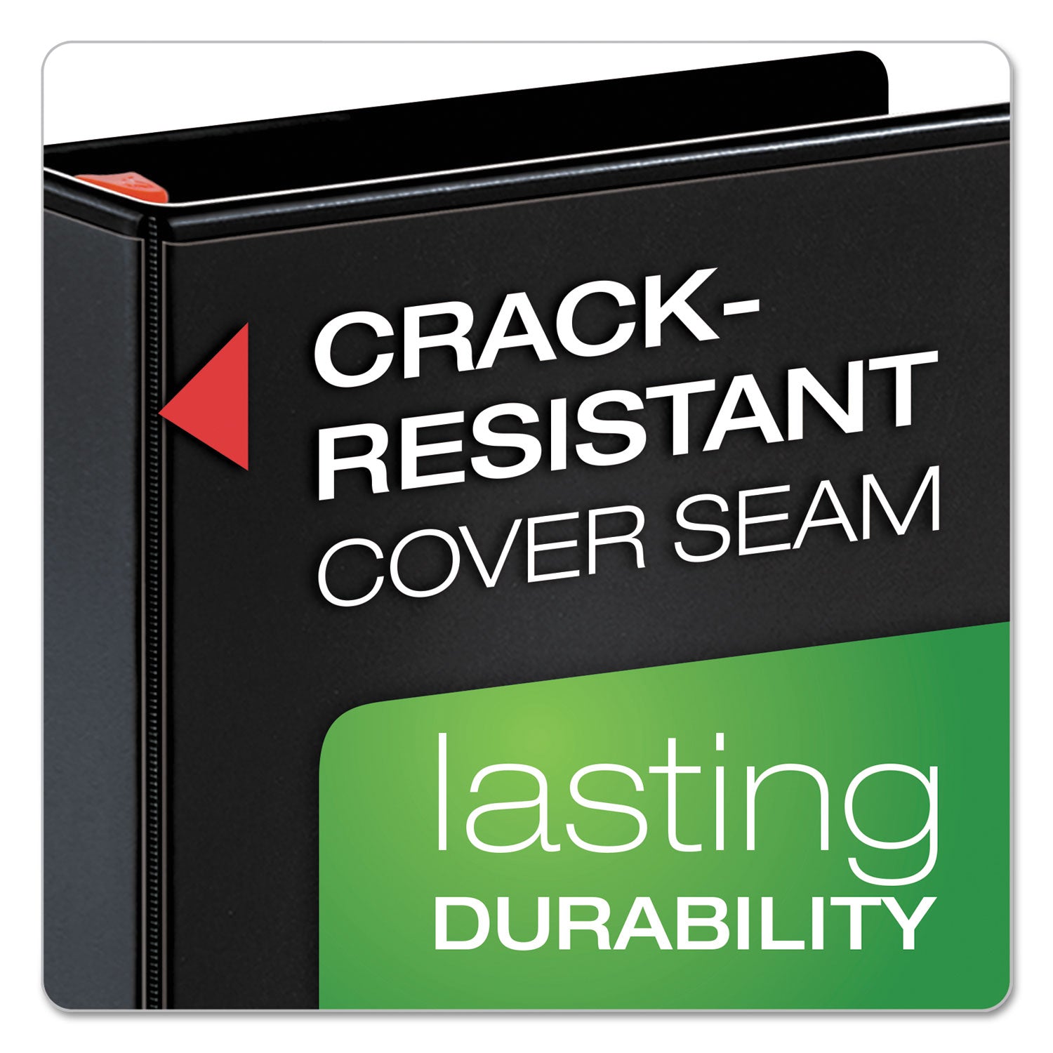 Cardinal XtraLife ClearVue Non-Stick Locking Slant-D Ring Binder, 3 Rings, 6" Capacity, 11 x 8.5, Black