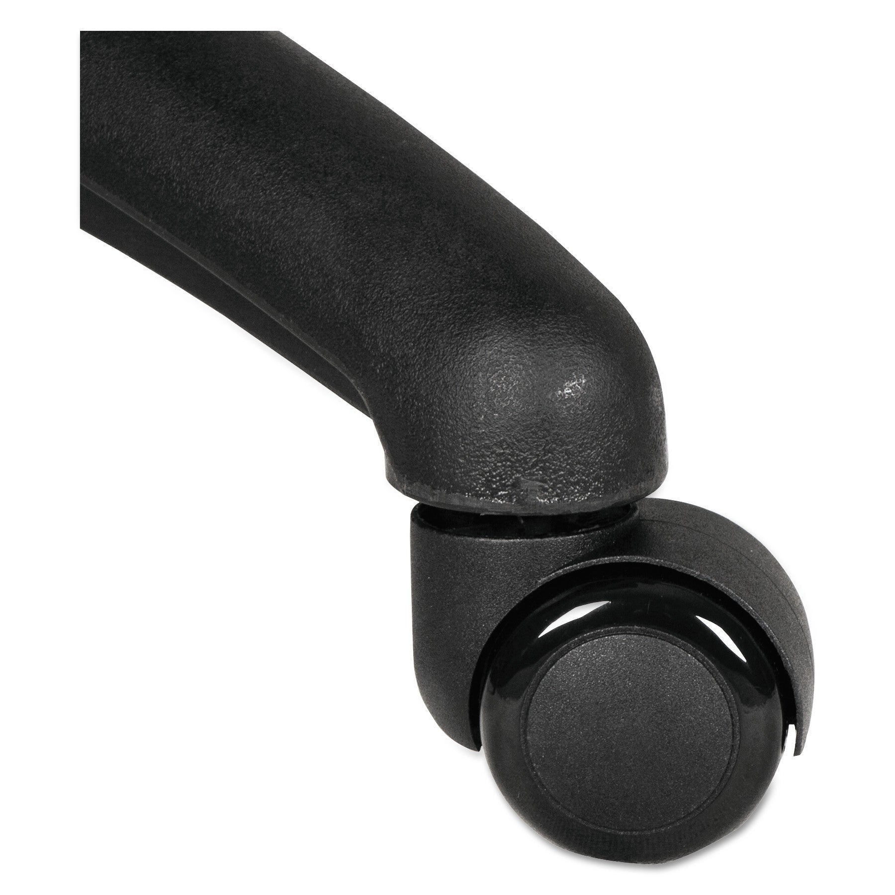 Alera Dual Wheel Hooded Casters, Grip Ring Type B Stem, 2" Soft Nylon Wheel, Black, 5/Set