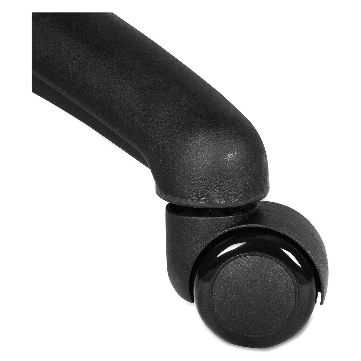 Alera Dual Wheel Hooded Casters, Grip Ring Type B Stem, 2" Soft Nylon Wheel, Black, 5/Set