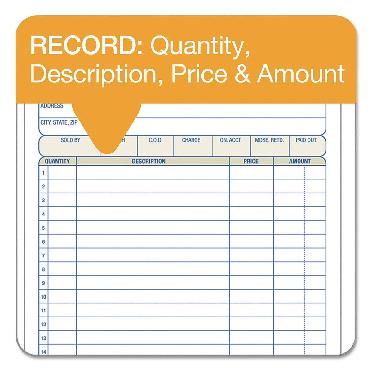 Adams TOPS Sales/Order Book, Three-Part Carbonless, 7.95 x 5.56, 1/Page, 50 Forms